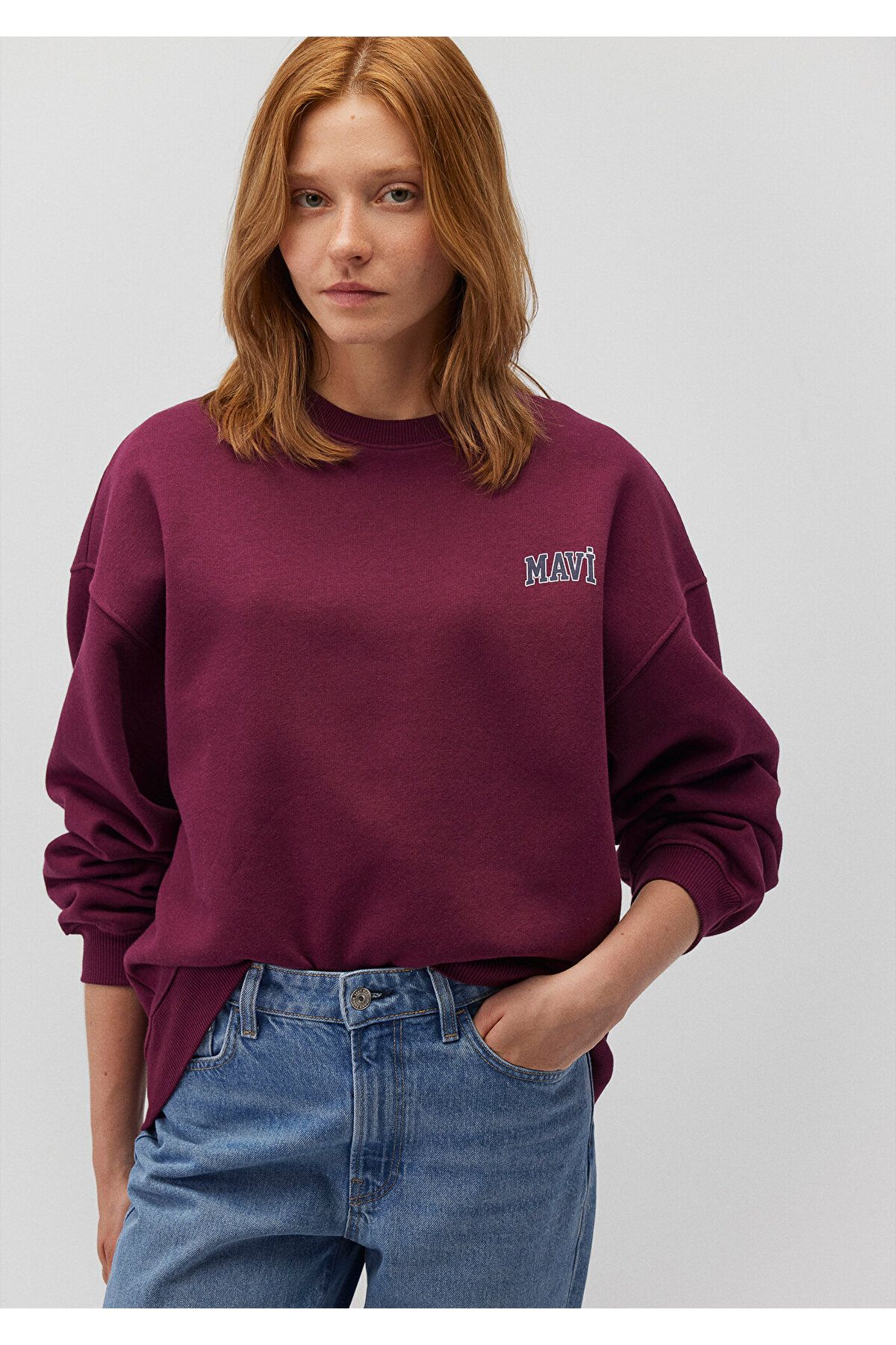 Mavi-Women's Plum Sweatshirt - Crew Neck, m 1611600 -87830 1