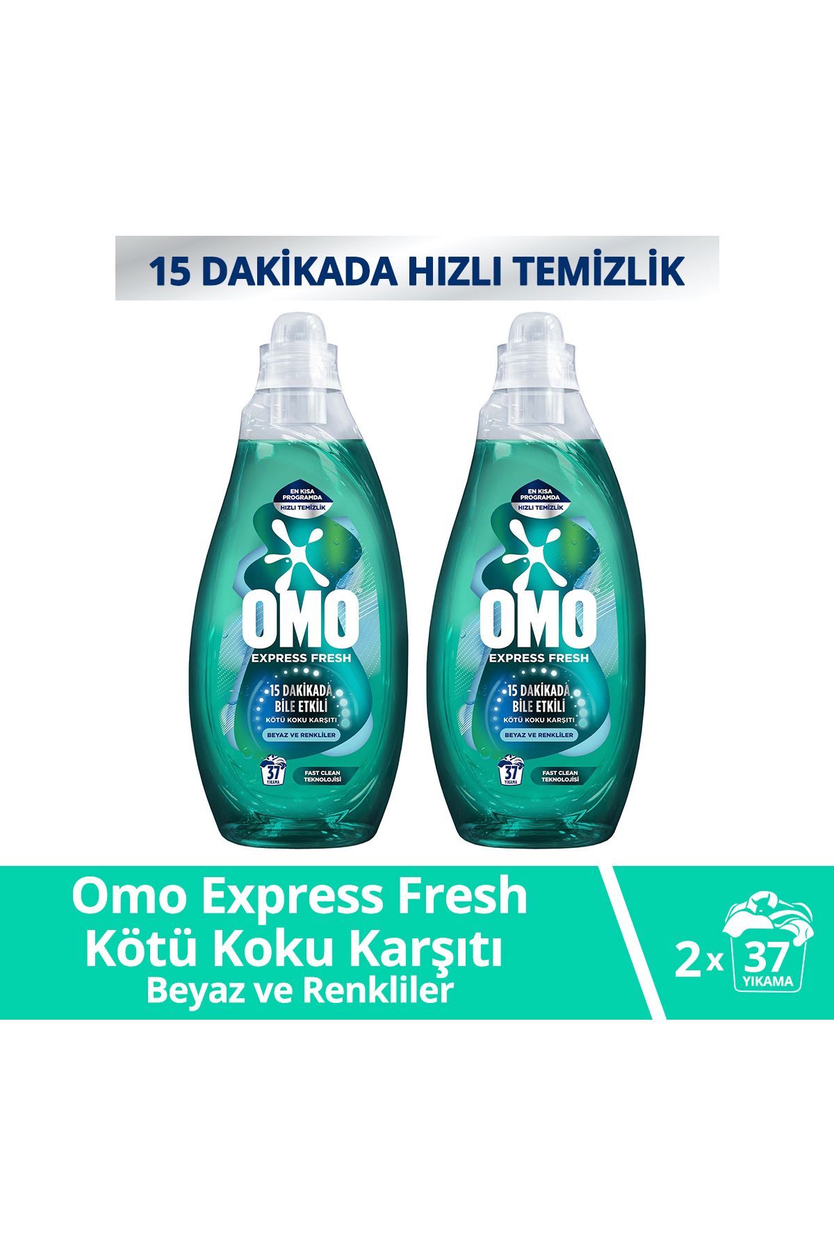 Express Fresh Kötü Koku Karşıtı Beyaz Ve Renkliler Sıvı Çamaşır Deterjanı 1480 ml X2