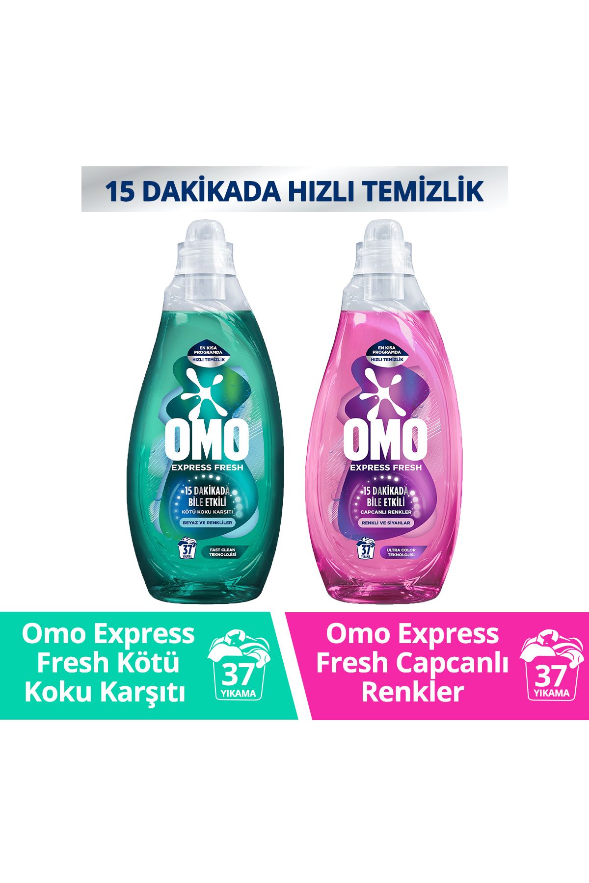 Omo Express Fresh Kötü Koku Karşıtı Beyaz Ve Renkliler 1480ml X1 Capcanlı Renkli Ve Siyahlar X1