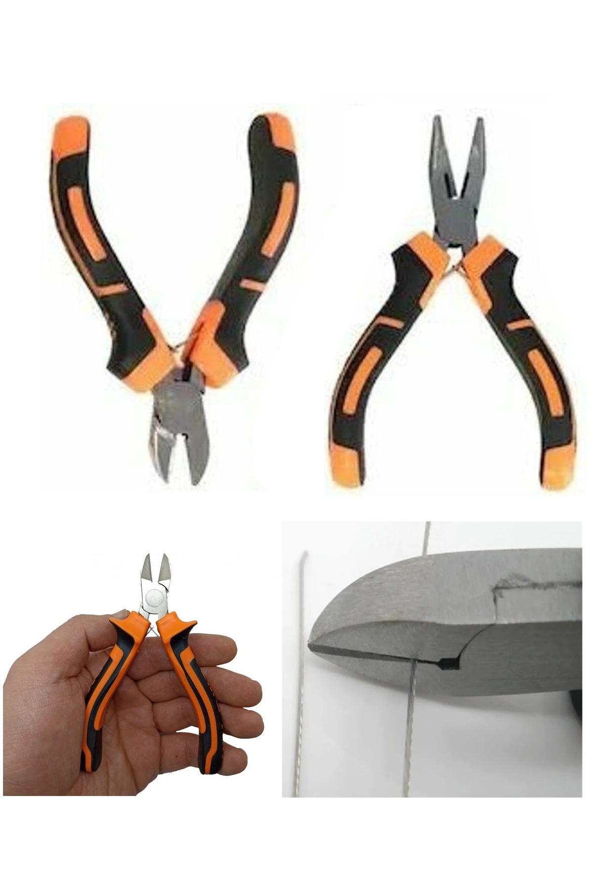 Depolife Yaylı Mini Karga burun Mini Yan Keski Pense 2 li Set Gargaburun yankeski seti