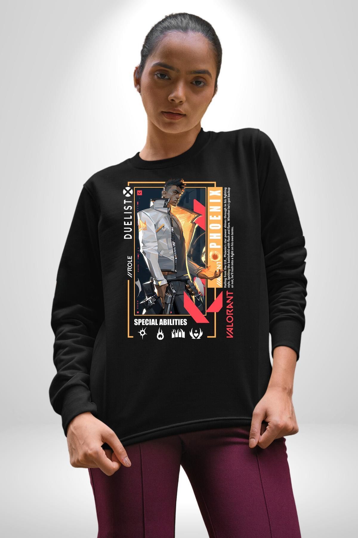 Angemiel-Phoenix Agent Game Character Traits Women Men Black Sweatshirt 3