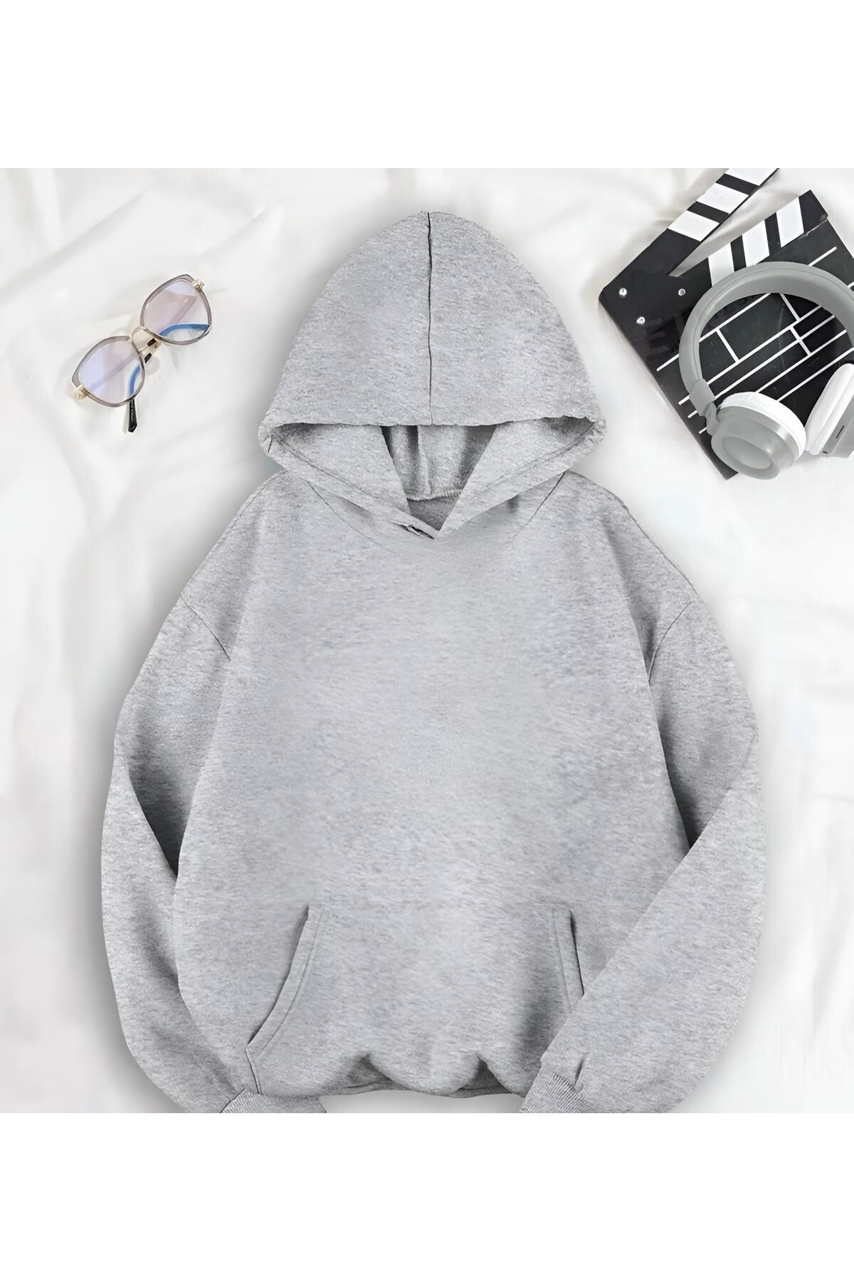 gri sırt leopar Baskılı Kapsolu unisex Sweatshırt hodie — خاکستری s0049 — تصویر 2 از 3