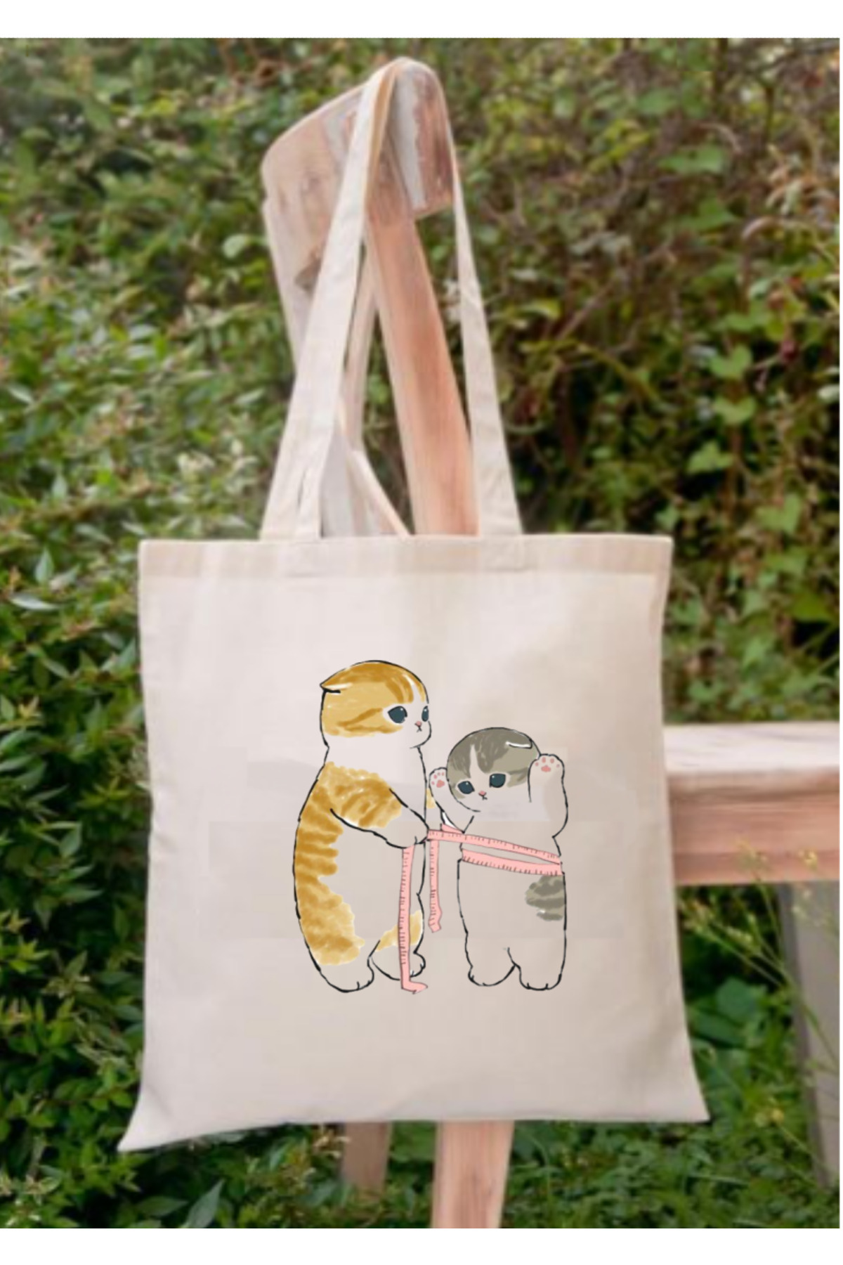 Cemira Sevimli Kediler Diyetisyen Hediye Tote Bag Bez Çanta görsel 2