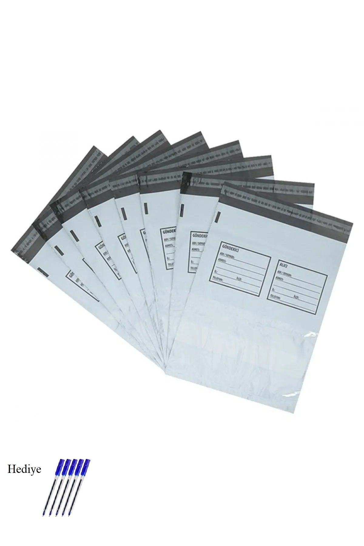 Kapamarka Cepli Küçük Boy Kargo Poşeti 24x30+5 cm - 300 Adet (40+40=80 Mikron)