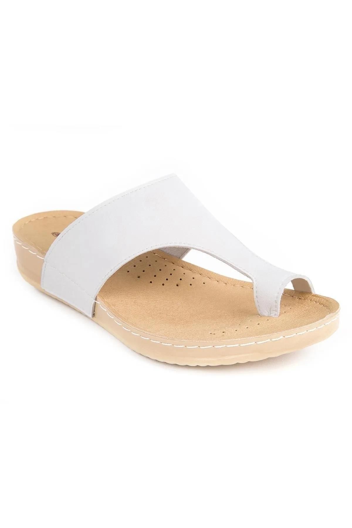 دمپایی سفید زنانه Search Hearch Anatomic Flore Fly Slip 31163 Muya