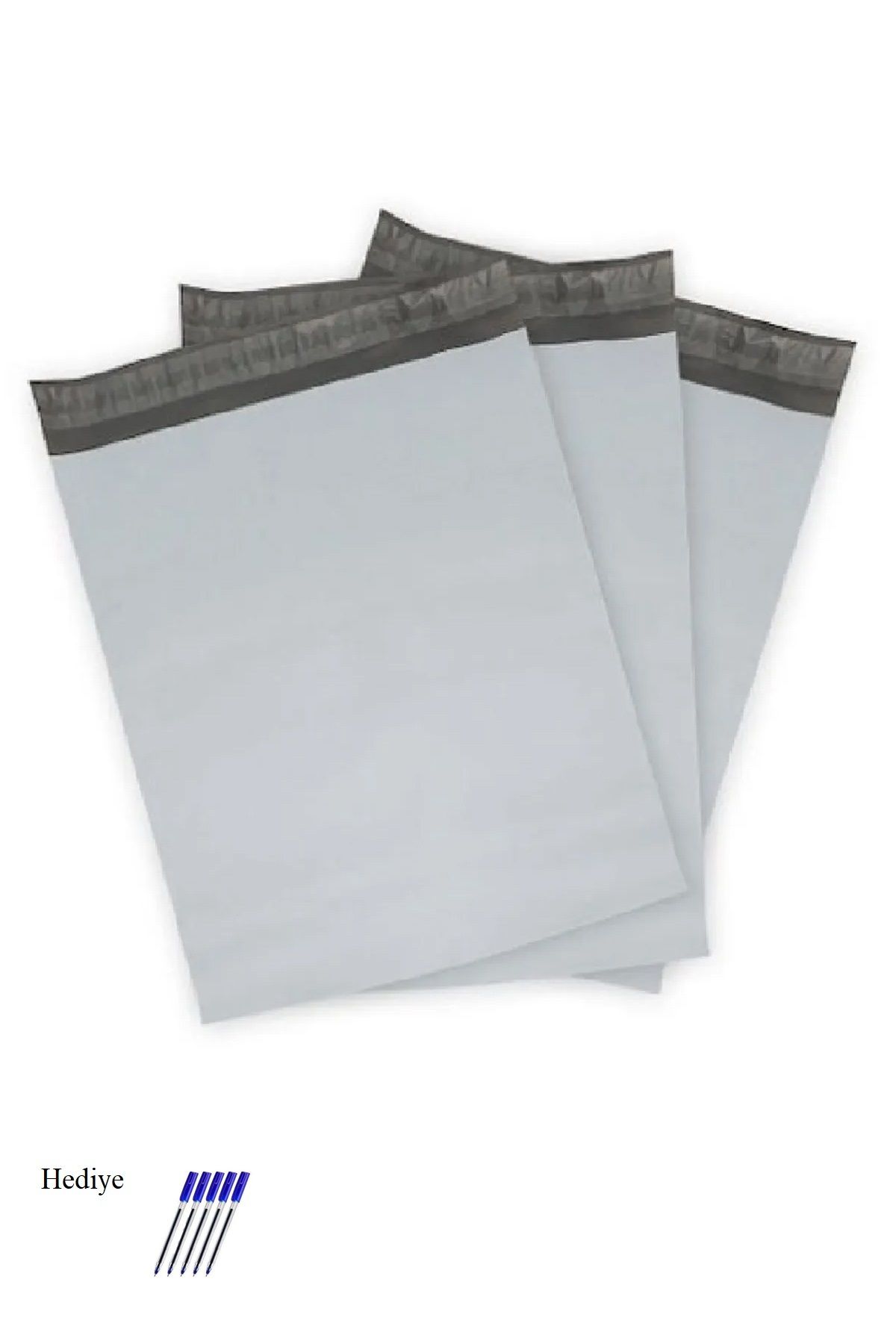 Kapamarka Cepsiz Orta Boy Kargo Poşeti 30x37+5 cm - 300 Adet (40+40=80 Mikron)
