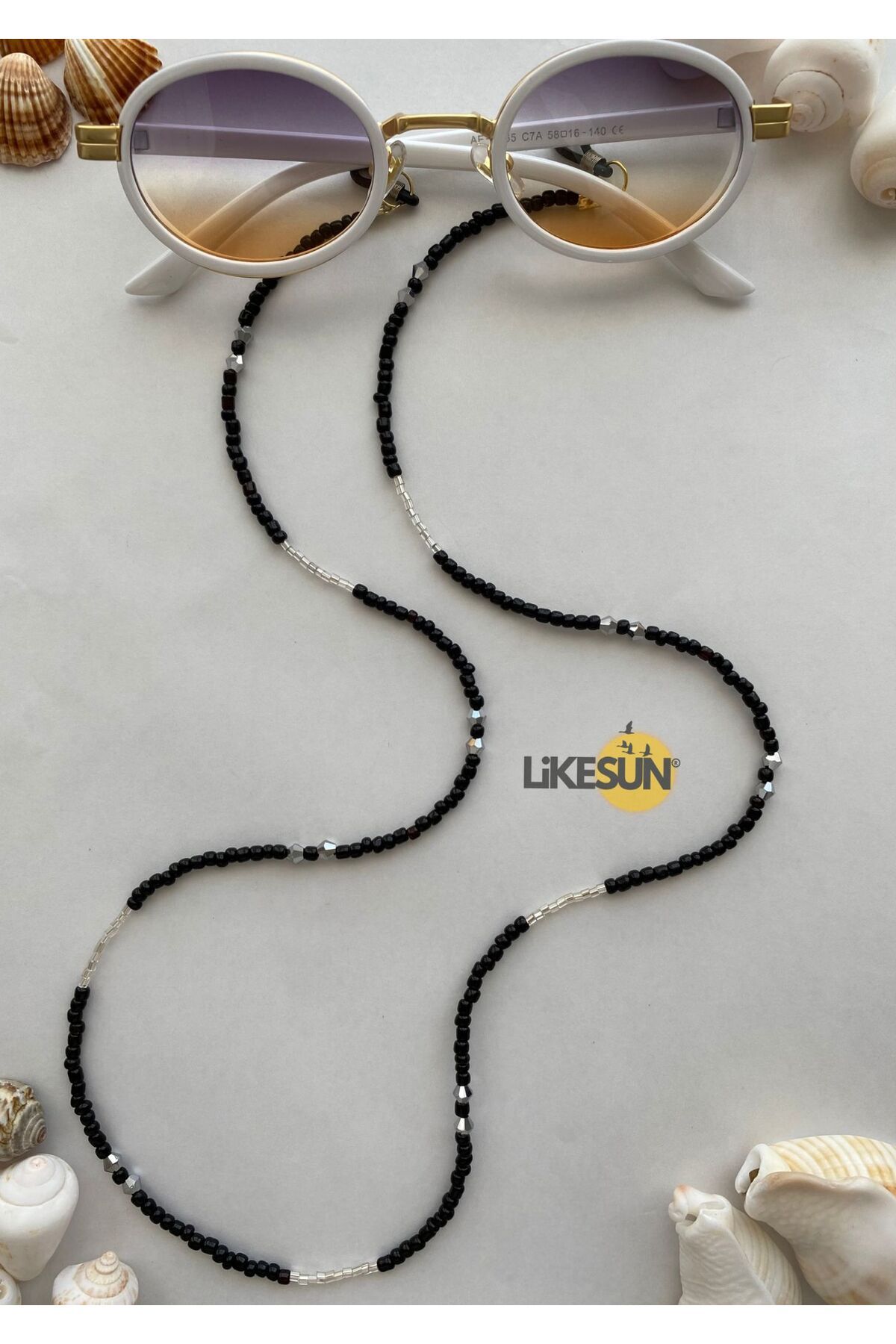 LiKESUN-Işıl Collection - Double Wrapped Necklace with Glasses Strap, Rope Antique and Chain Detail 1