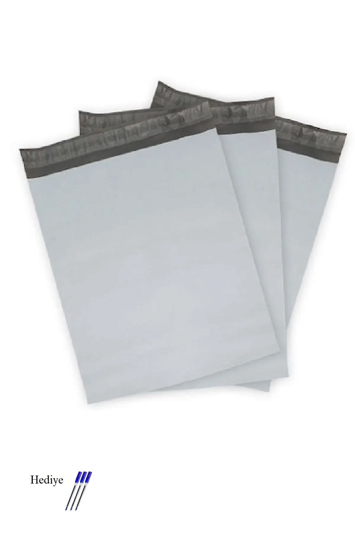Kapamarka Cepsiz Orta Boy Kargo Poşeti 30x37+5 cm - 100 Adet (40+40=80 Mikron)