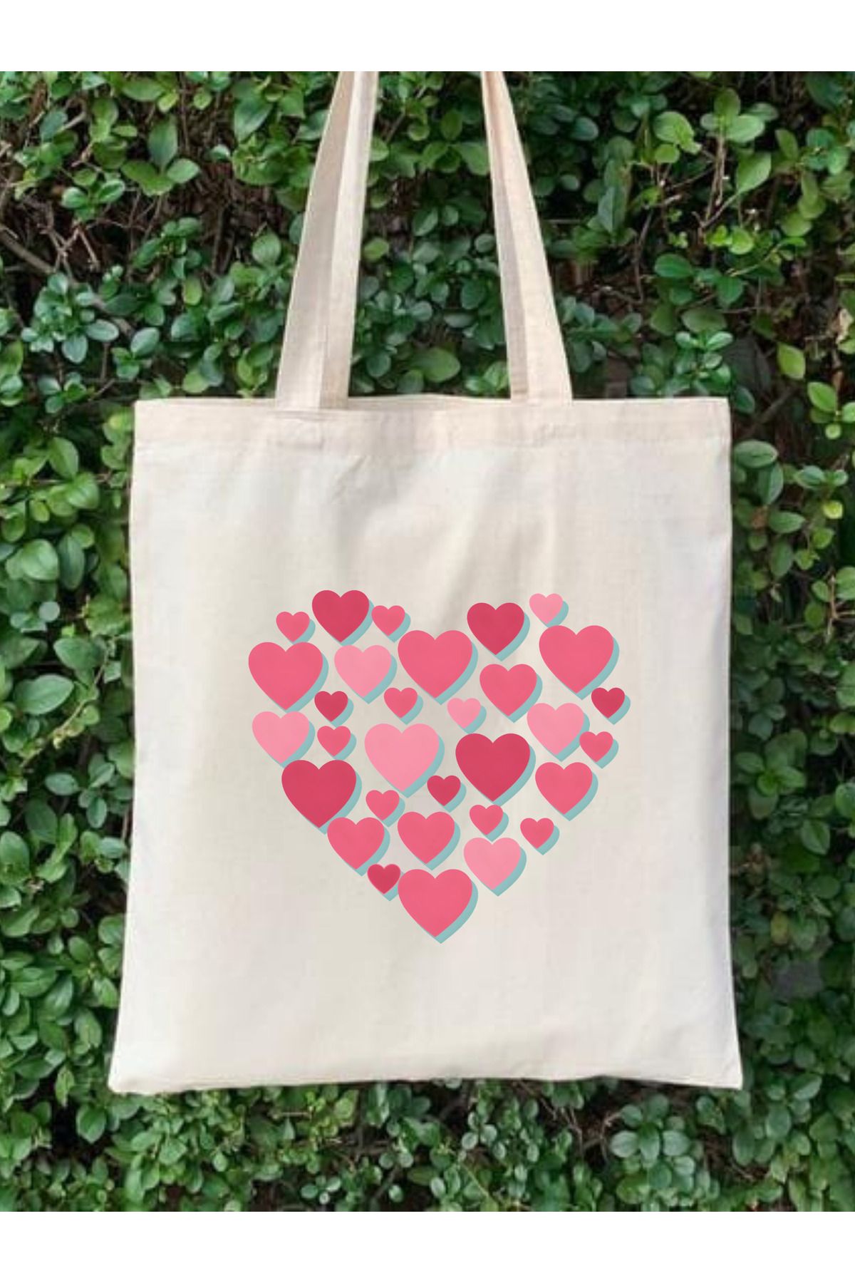 BİBANAPROMOSYON Sevgililer Günü Love Tote Bag Bez Çanta