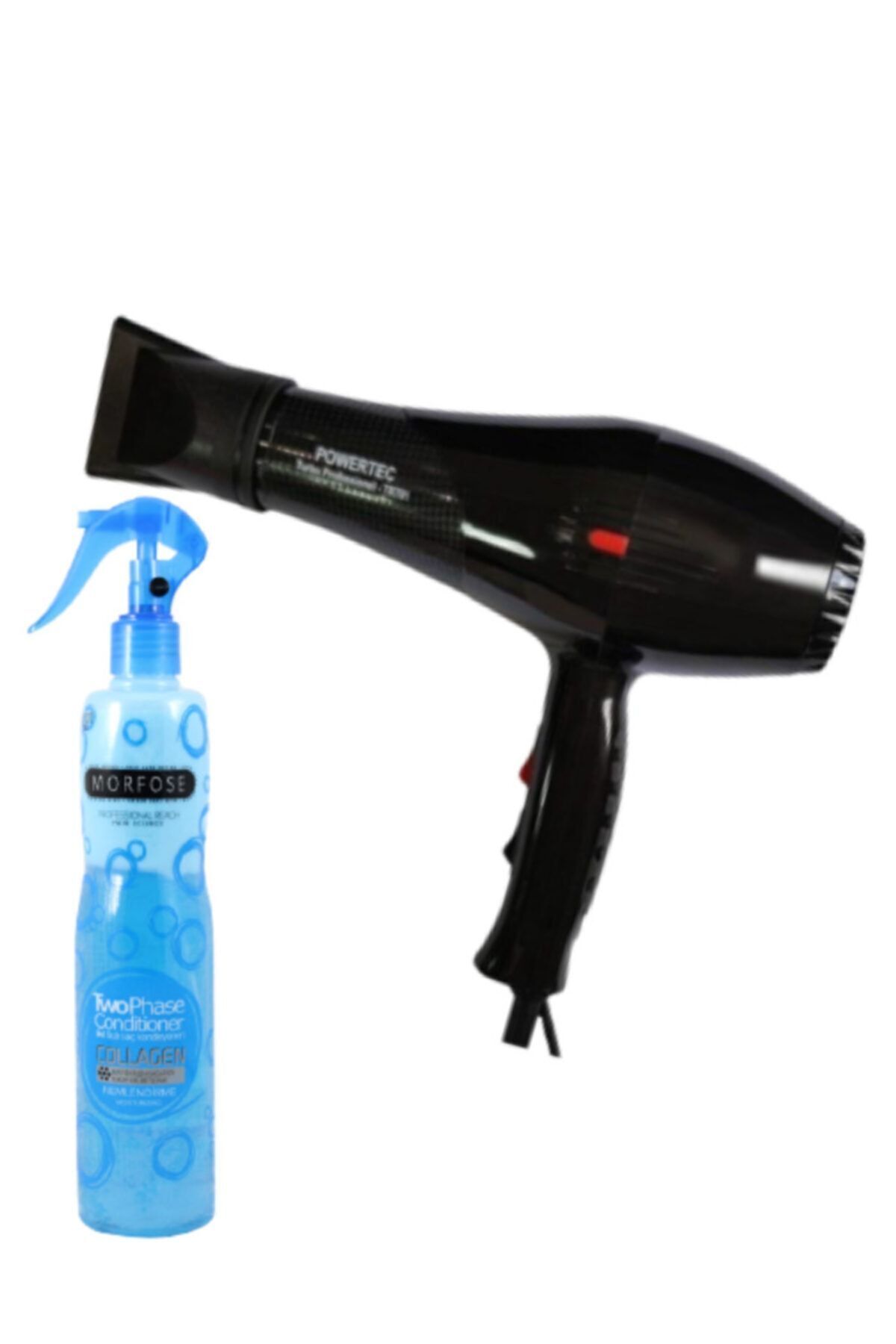 سشوار سیاه برقی Tr 701 + آرایشگاه کلاژن مورفوز آب خشک کن 400 میل پاورتچ  Powertec