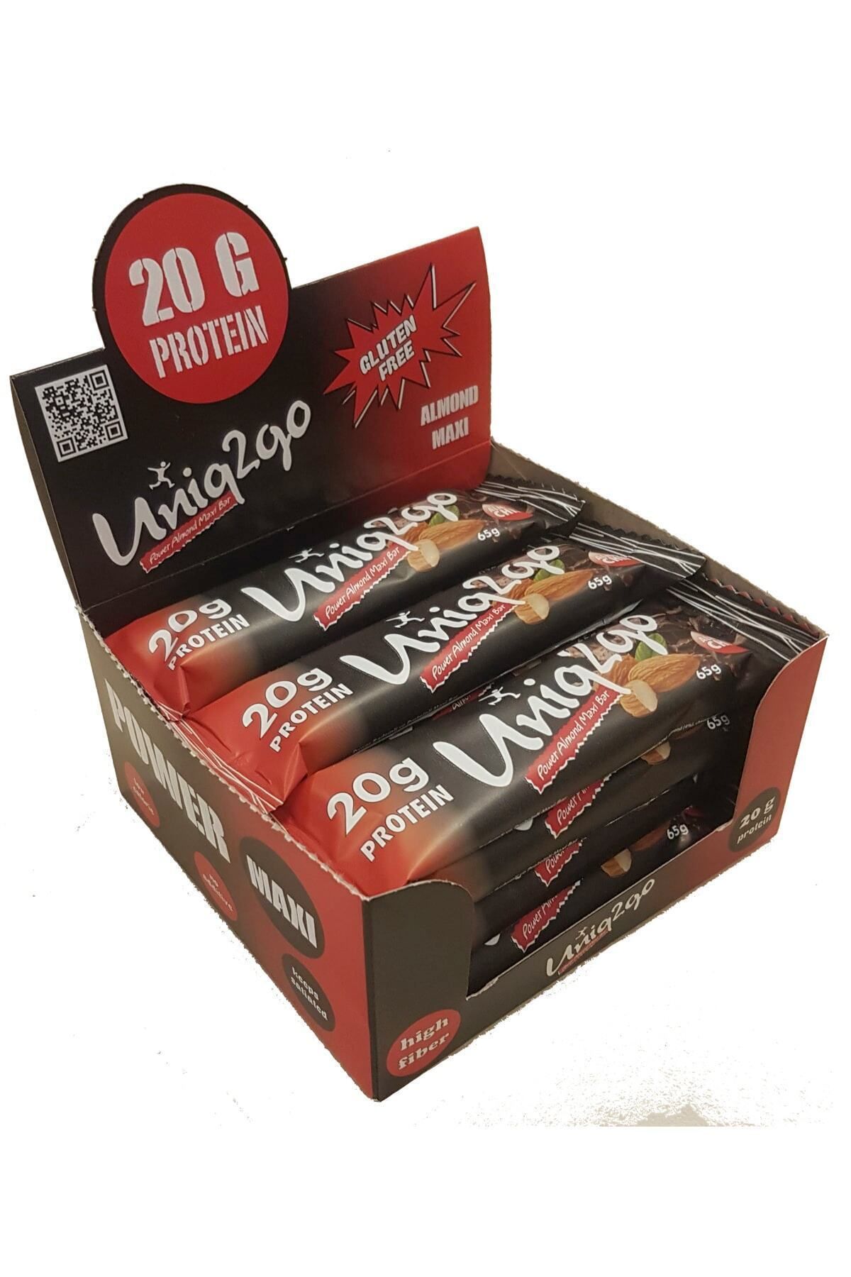 Uniq2Go Power Almond Maxibar Protein Bar 65 gr %30 Protein 12li Kutu