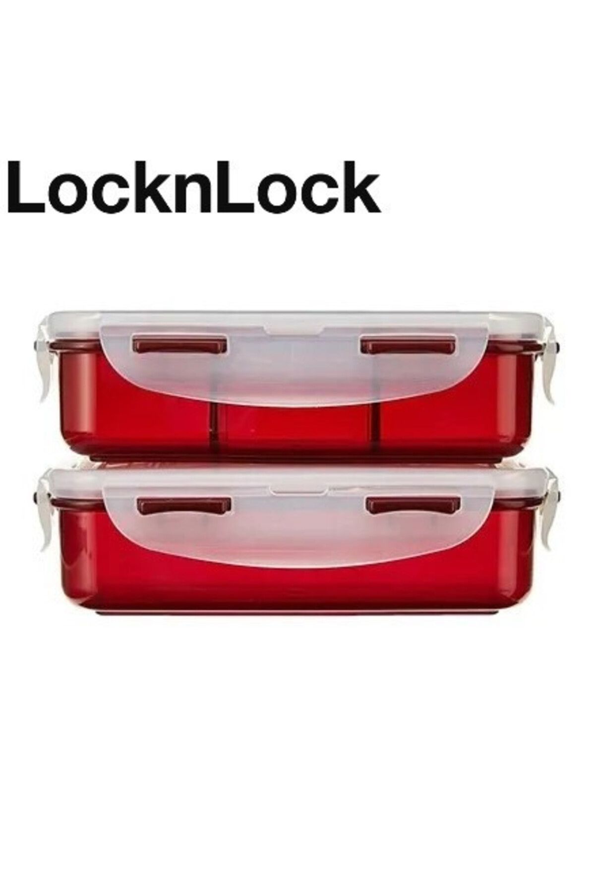 locknlock-3PC Insulated Lunch Bag Set - Red, Airtight and BPA-Free Containers with Water Bottle 3