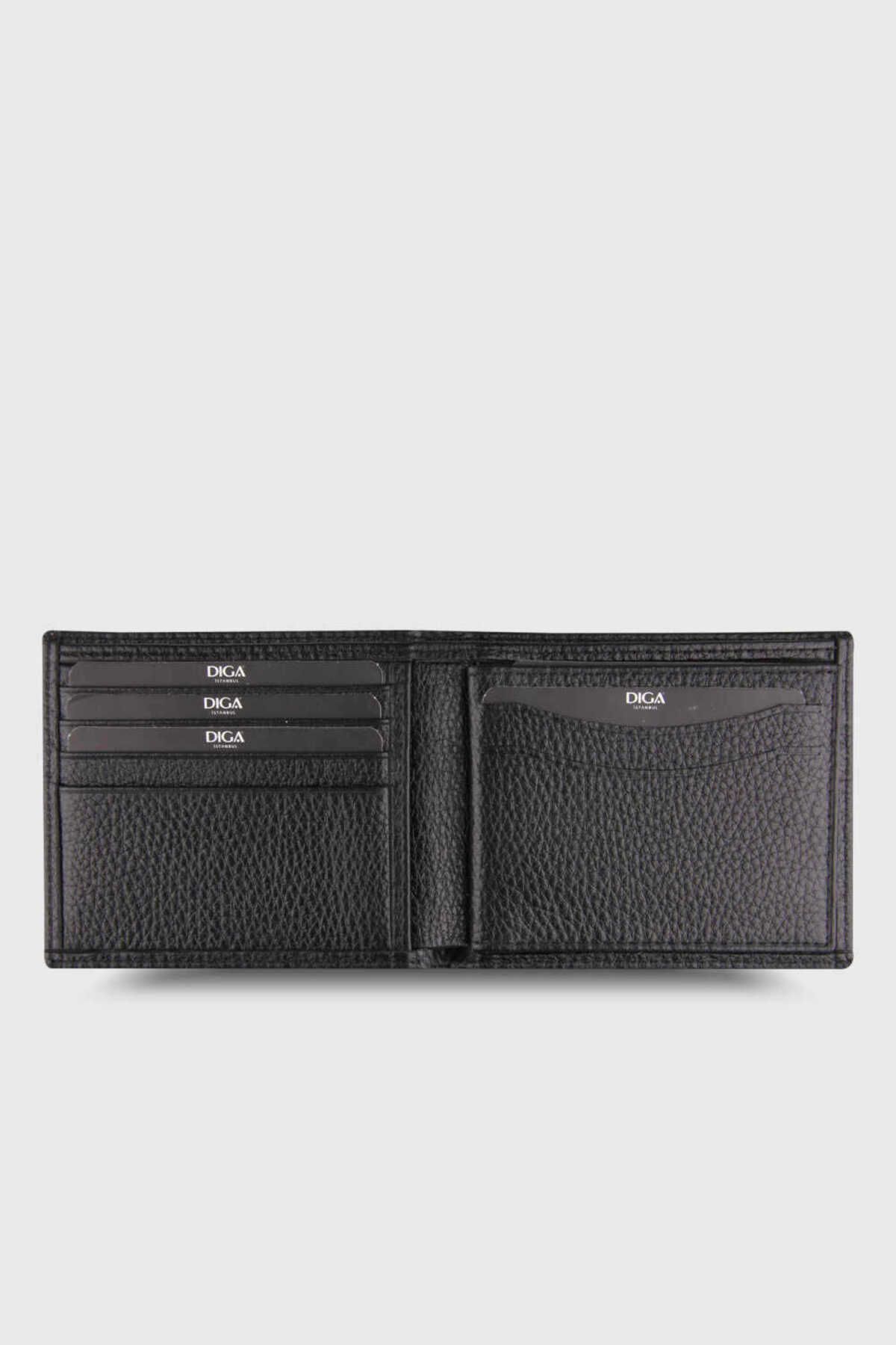 DİGA-03 Model Classic Python Real Leather Black Wallet 2