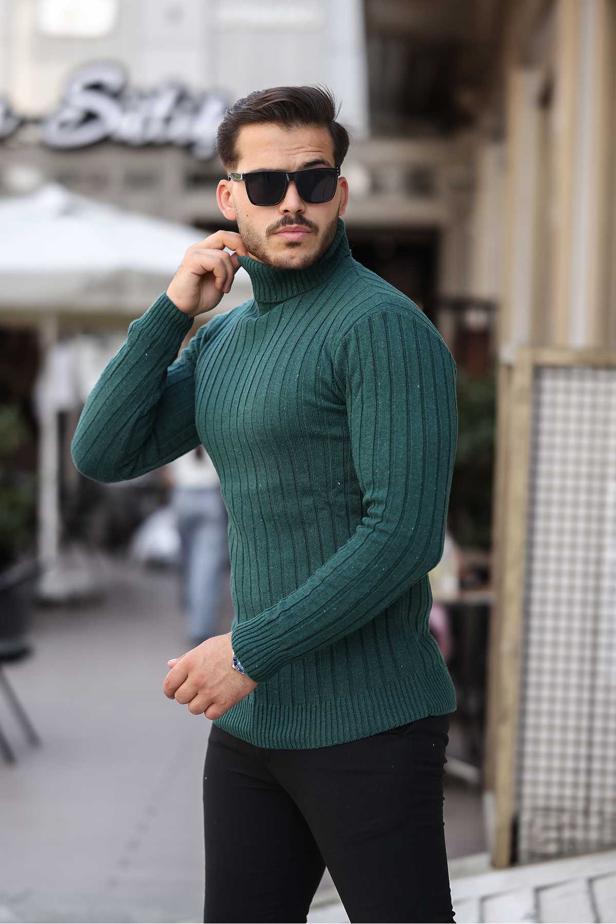 ژاکت بافتنی مردانه Otaku — سبز sr1 — تصویر 3 از 5