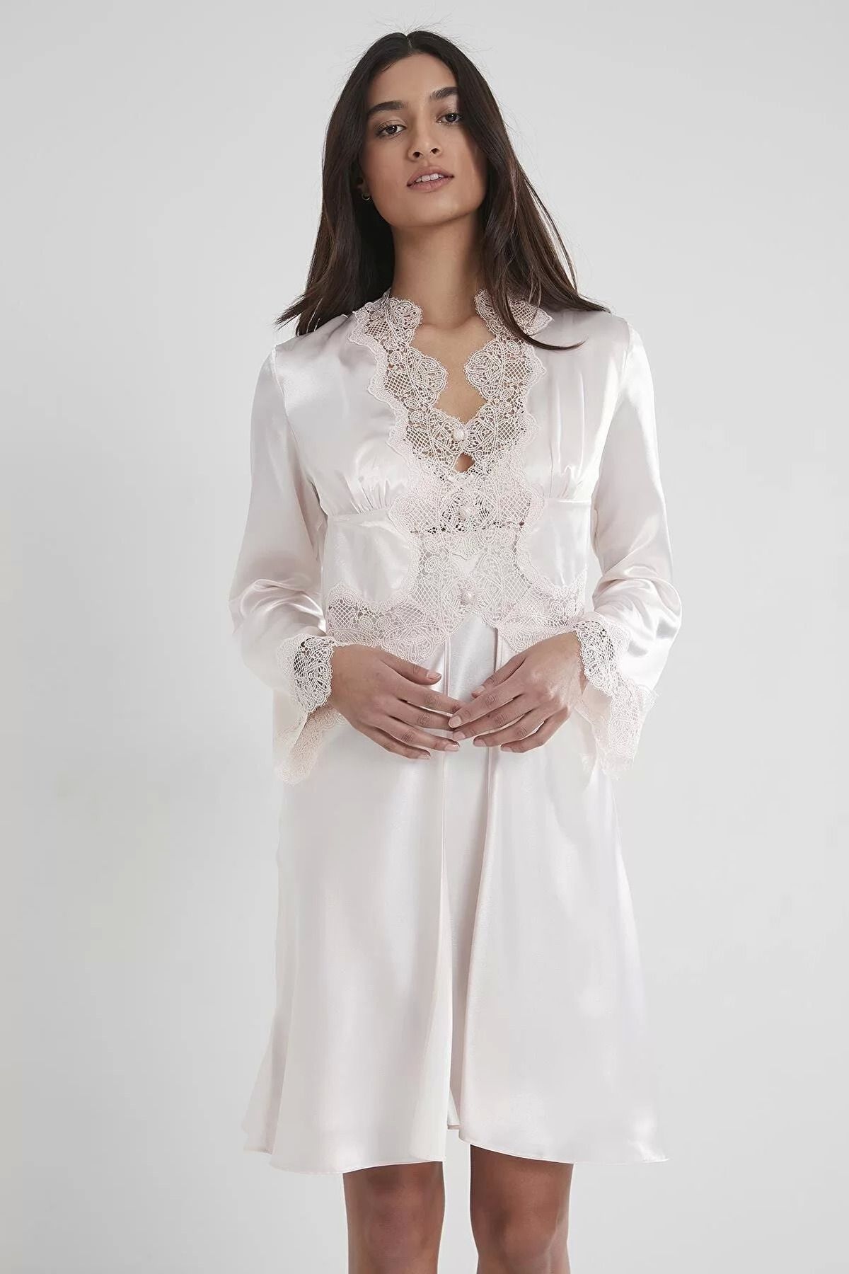 OEM Pierre Cardin 6335 6'lı Saten Gecelik Sabahlık Takım