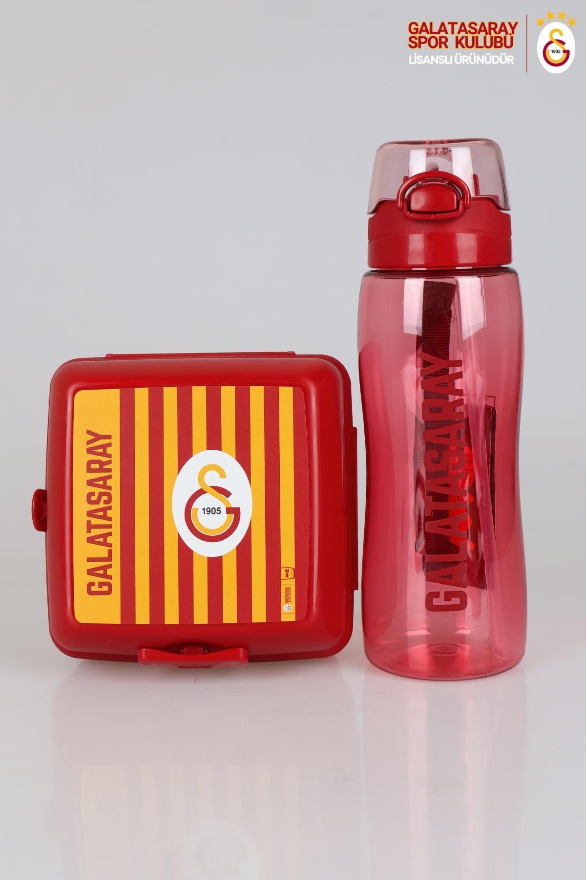 Galatasaray-New Season Licensed Galatasaray 700 ml Bottle and 2 Layer Nutrition Bottle / Lunch Box Set 1