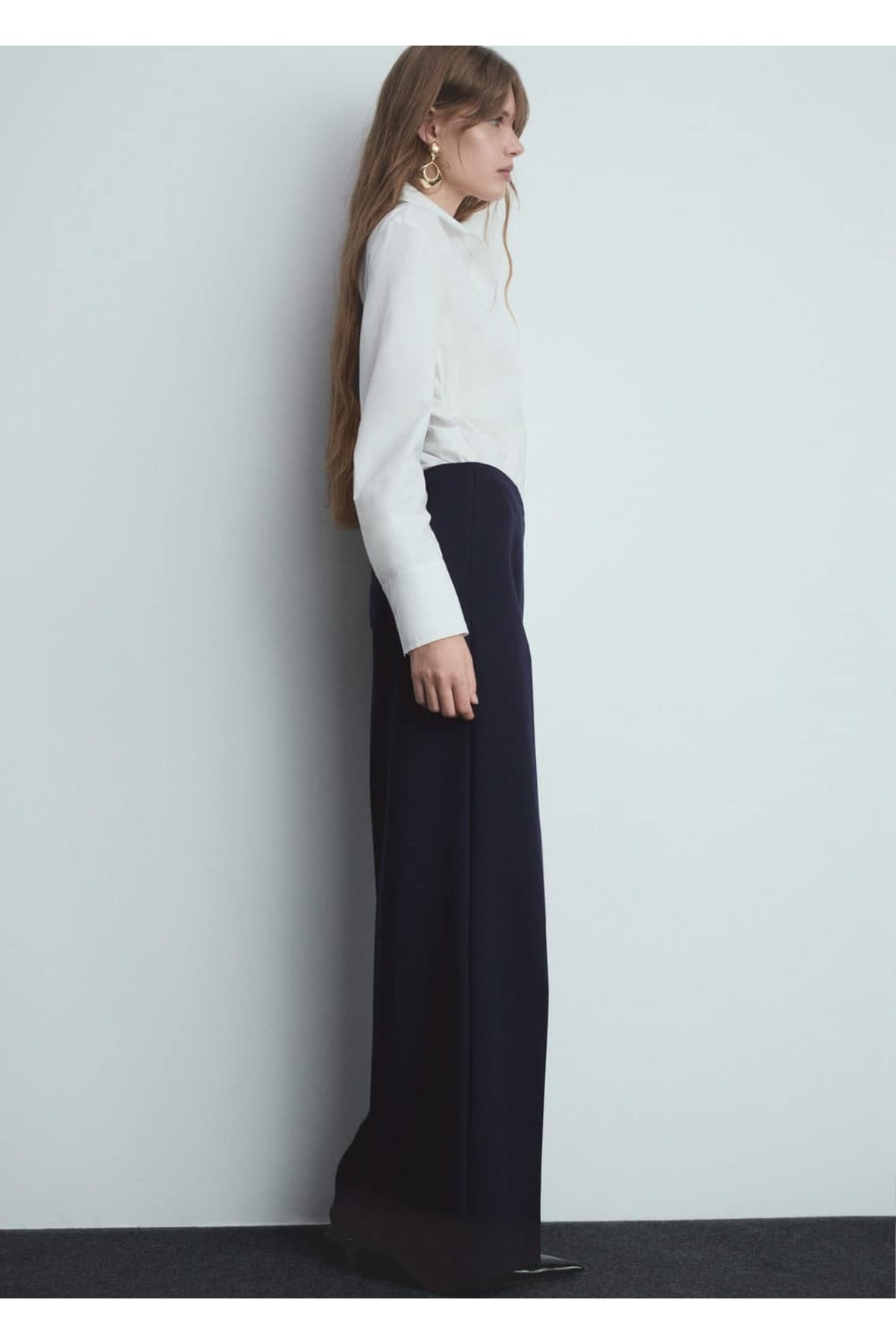 MANGO Woman-Wideleg pants with pens 6