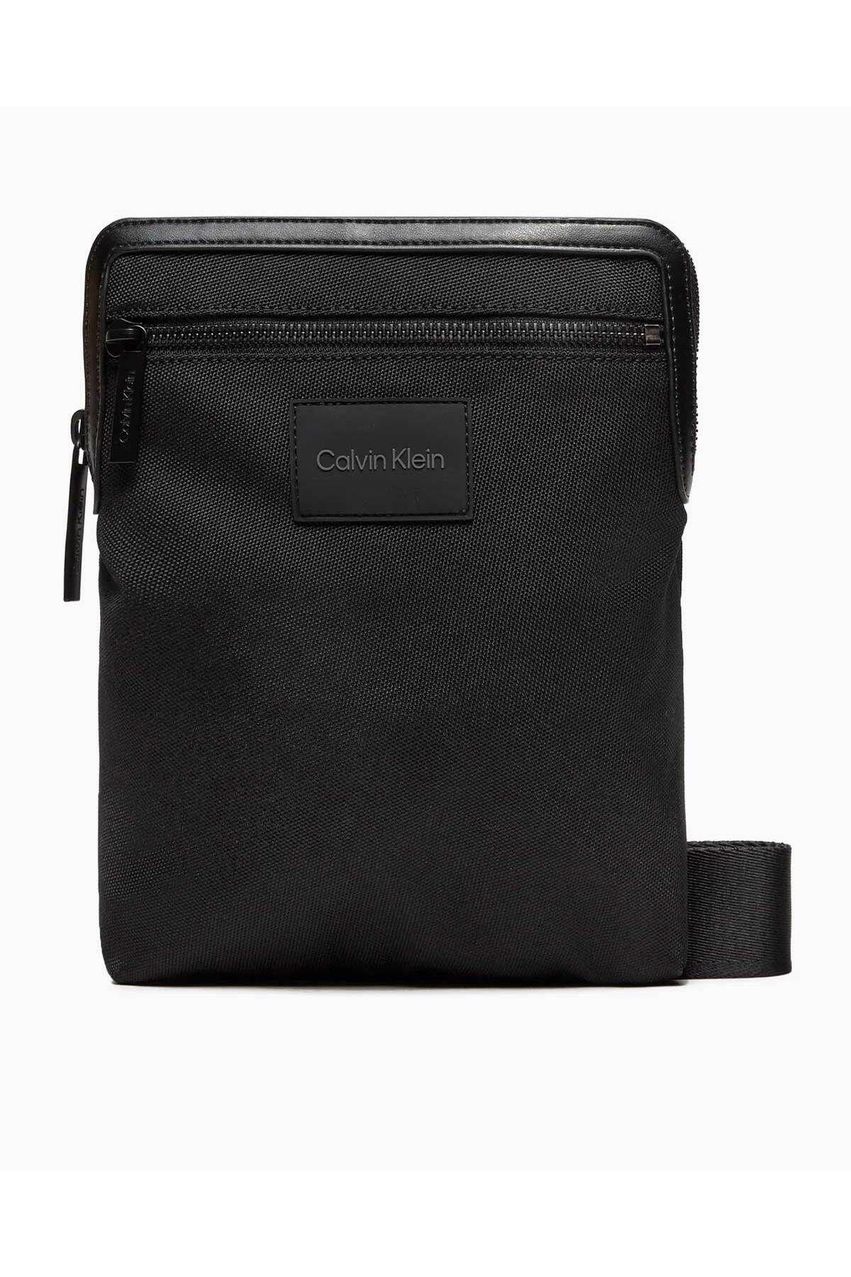 کیف شانه ای مشکی مردانه کیسه تسمه از راه دور Flatpack Pro Calvin Klein
