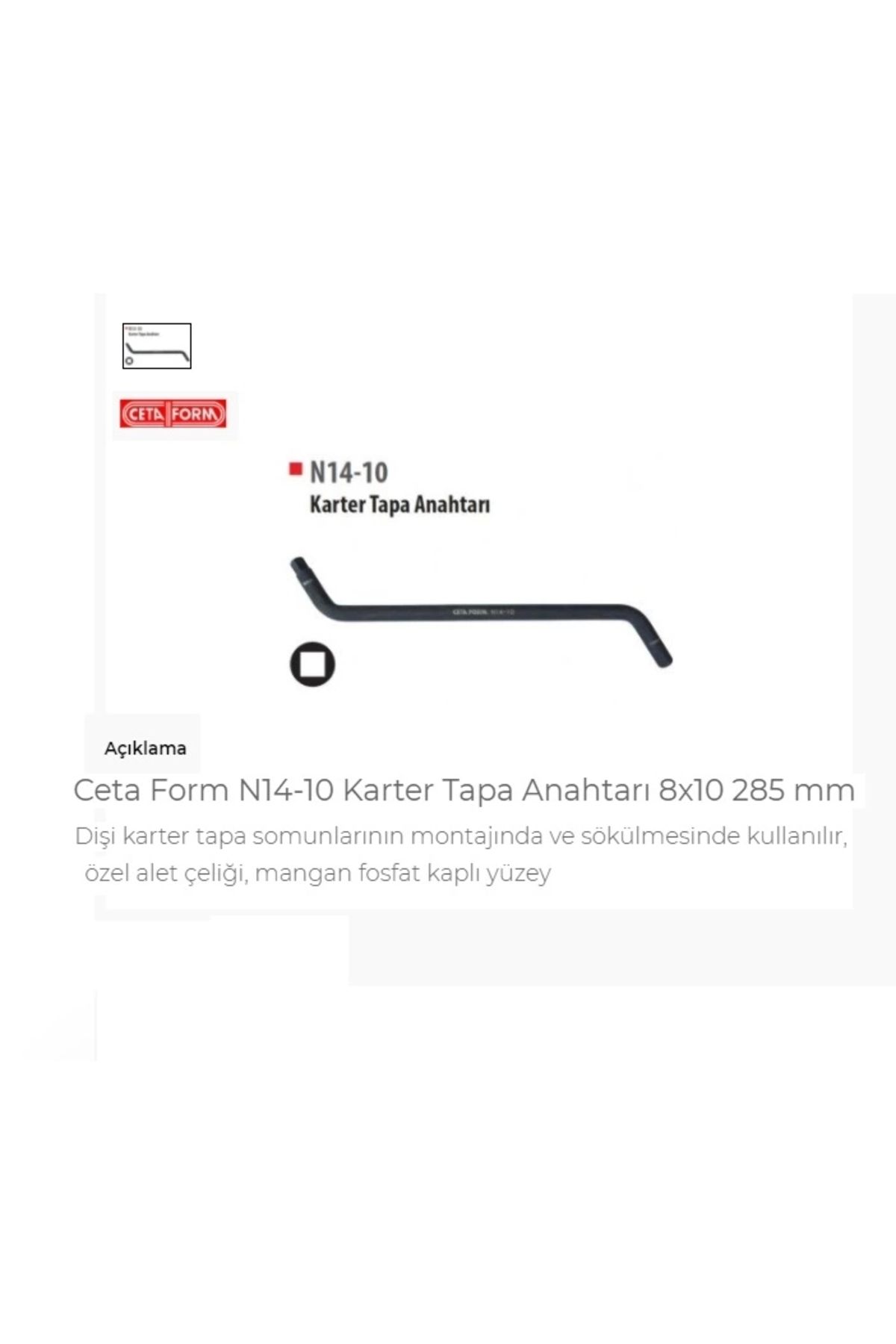 CETA FORM-N14-10 Crankcase Plug Wrench 8x10 285 Mm 1