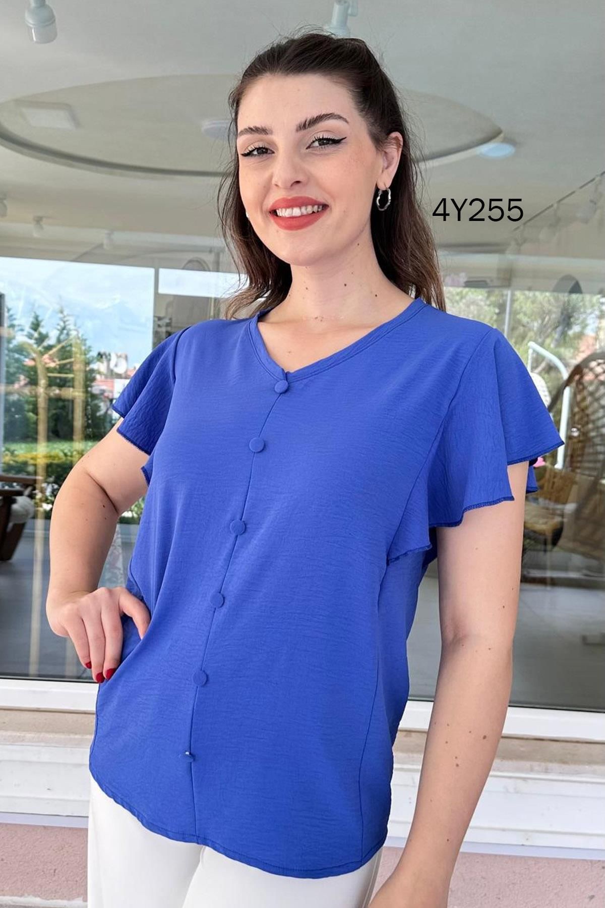 İnce Topuk-Blouse - Blue - Regular fit 4