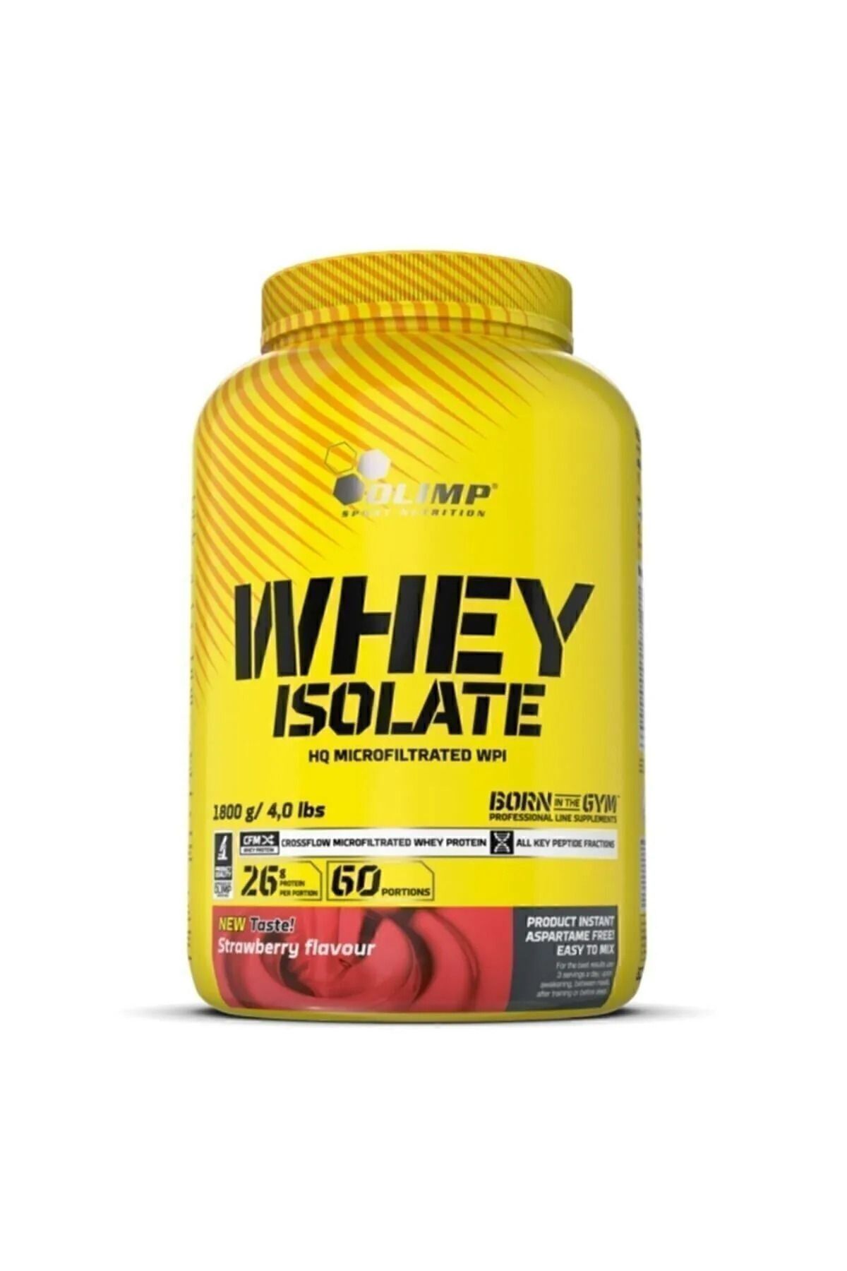 Olimp Pure Whey Protein Isolate 1800 gr Çilek Aromalı Protein Tozu Izole Kas Geliştirici