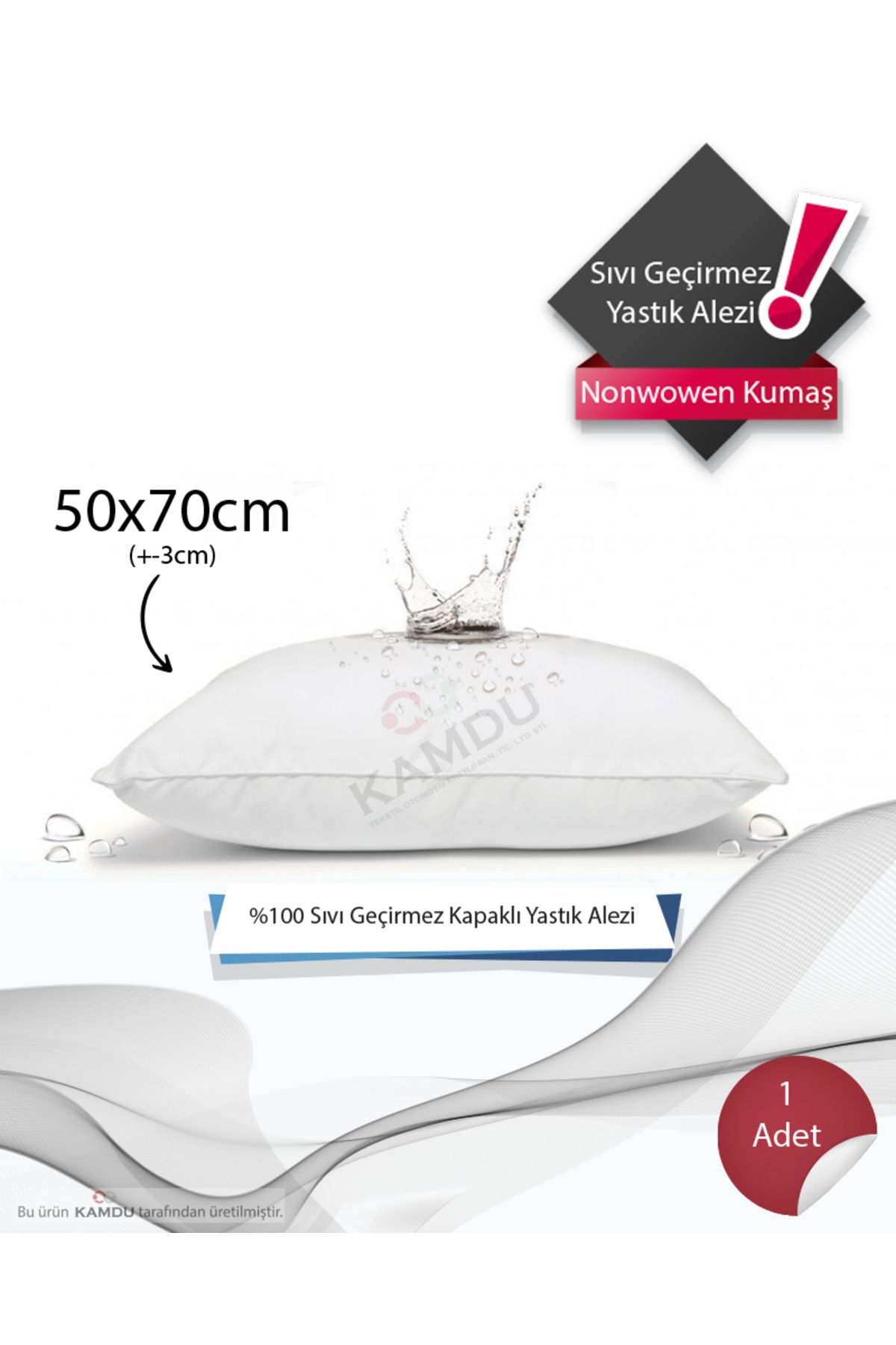 Genel Markalar 1 Adet 50x70cm Kapaklı Yastık Alezi, Sıvı Geçirmez Alezi, Nonwoven Yastık Alezi