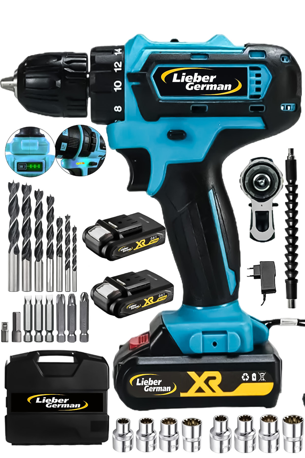 Lieber German Teknoloji BL-9000 Darbeli Titanyum Şanjuman 2x Akülü