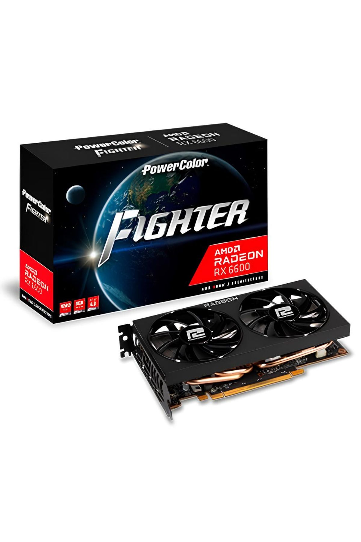 POWERCOLOR Amd Radeon Rx 6600 Fighter Axrx 6600 8gbd6-3dh 8 Gb Gddr6 128 Bit Ekran Kartı