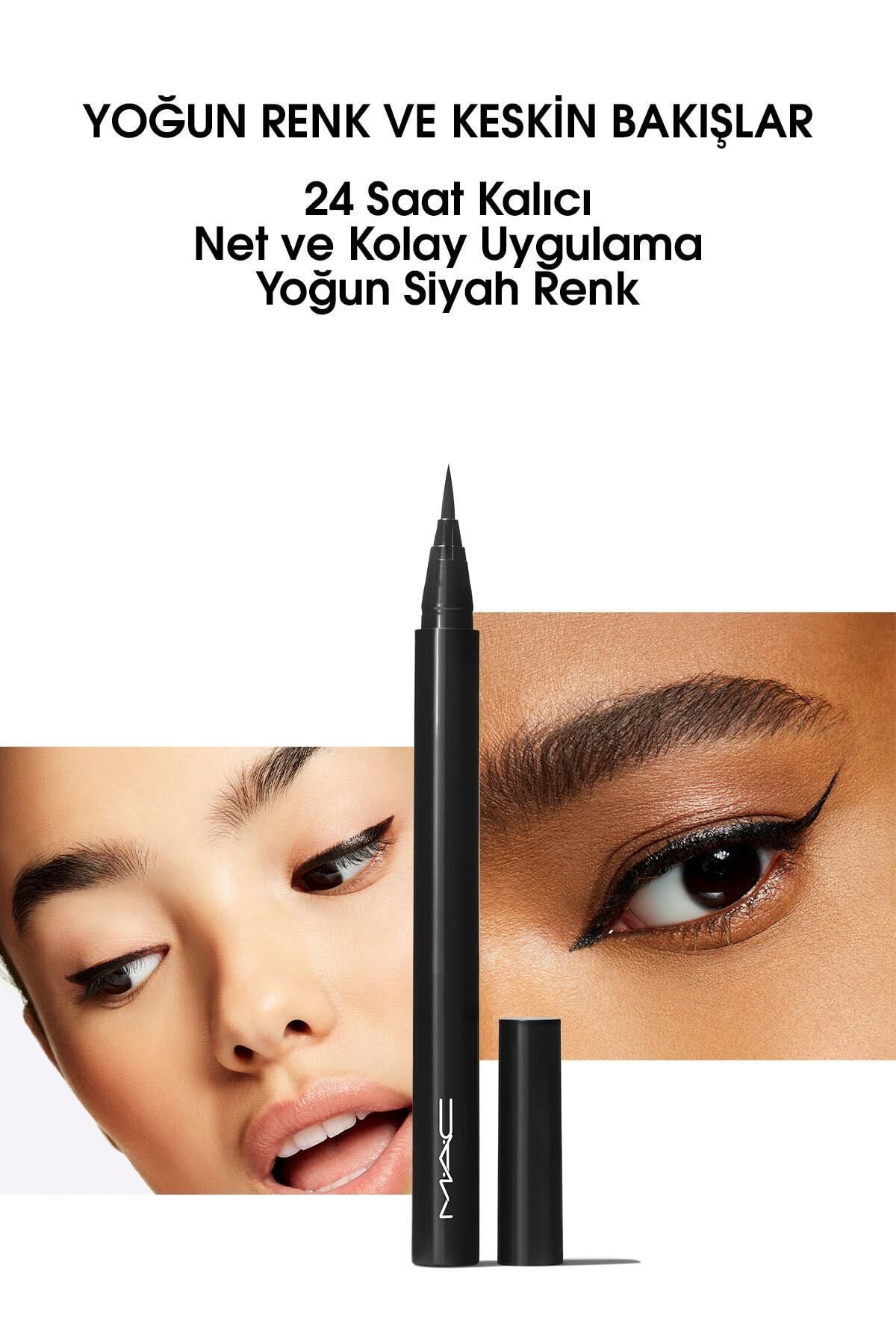 M.A.C Gözlerinizi Ön Plana Çıkaran,Yüksek Pigmentasyonlu,Uzun Süre Kalıcı Eyeliner-Brushblack