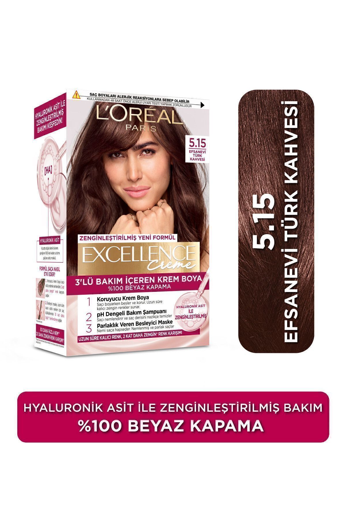 L'Oreal Paris Excellence Creme Saç Boyası 5.15  Efsanevi Türk Kahvesi