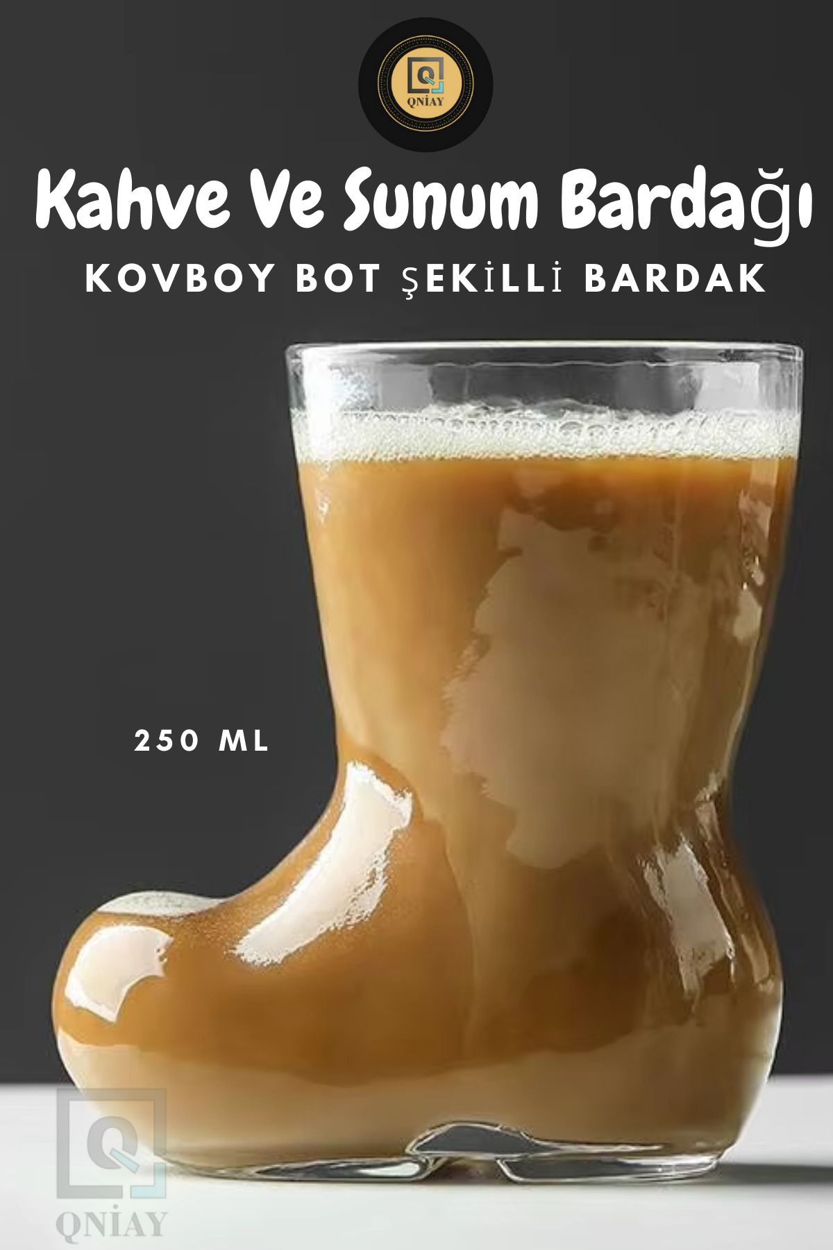 QNİAY-Heat Resistant Shaped Borosilicate Cowboy Boots Cup - Coffee and Presentation Cup 2