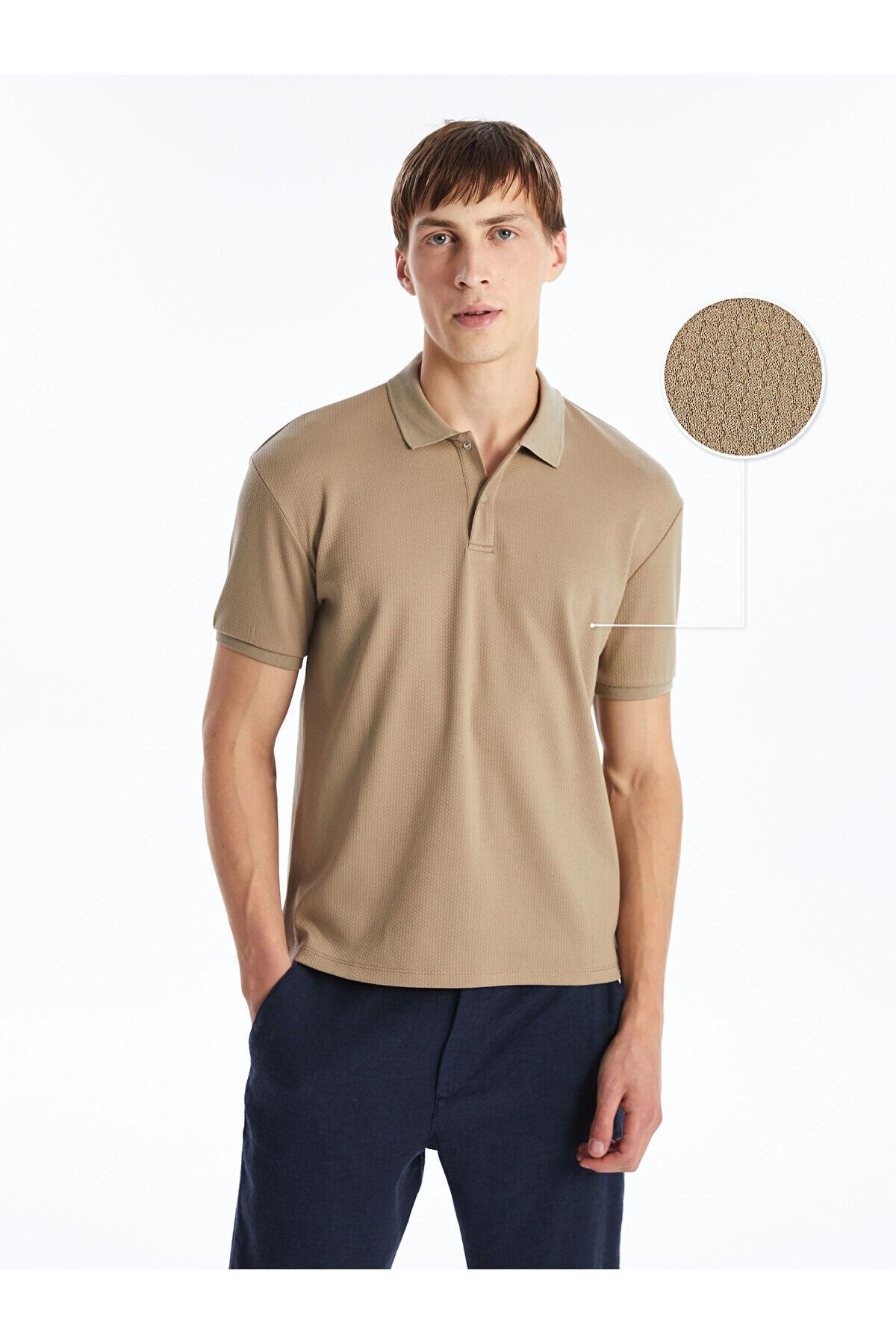 LC Waikiki Koszulka Polo Lcw Z Krótkim Rękawem Męska Z Teksturą Mężczyzna - S