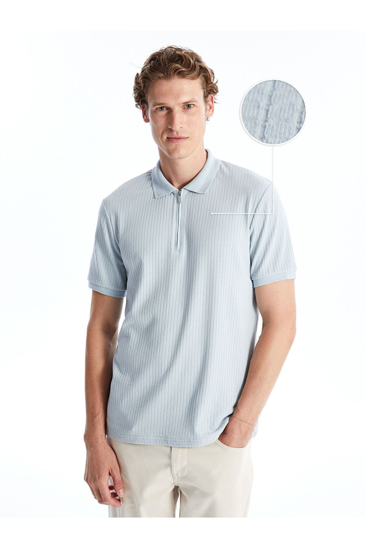 LC Waikiki Koszulka Polo Lcw Z Krótkim Rękawem Męska Z Teksturą Mężczyzna - XL