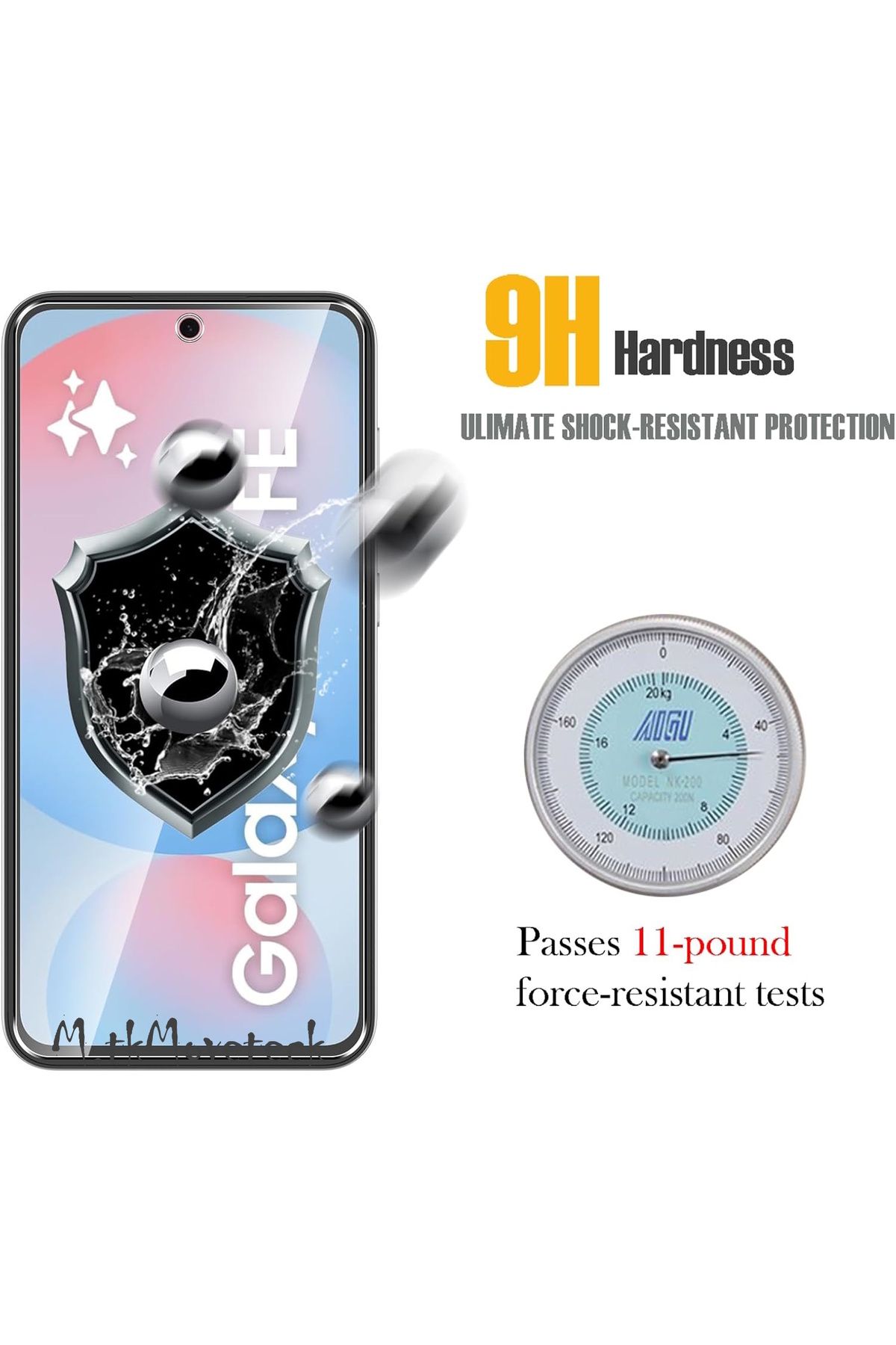 m.tk moveteck-Samsung Galaxy S24 Fe Compatible Screen Protector Shatterproof Glass 9H Tempered Screen Glass Transparent Pacific 4