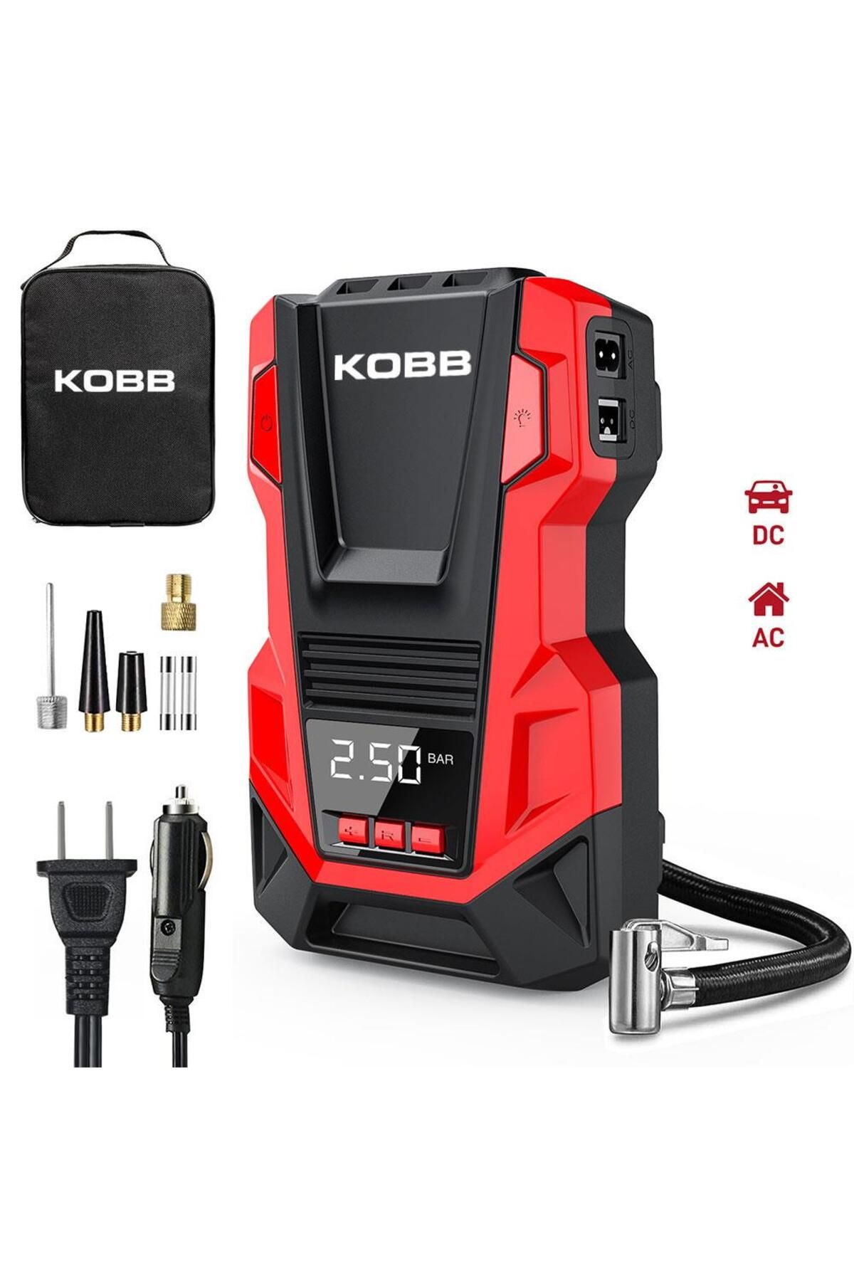 KOBB Kb220 12volt/220volt 150 Psı Dijital Basınç Göstergeli Lastik Şişirme Pompası