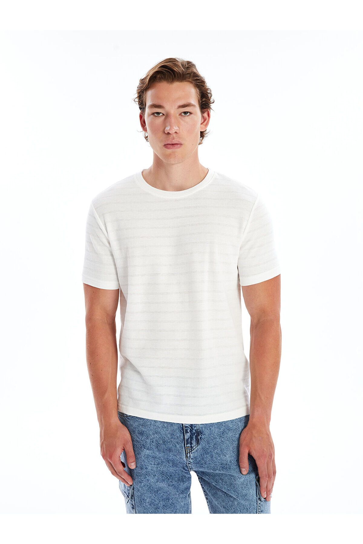 LC Waikiki Koszulka Męska Z Teksturą Lcwk Crew Neck Short Sleeve Mężczyzna - XL