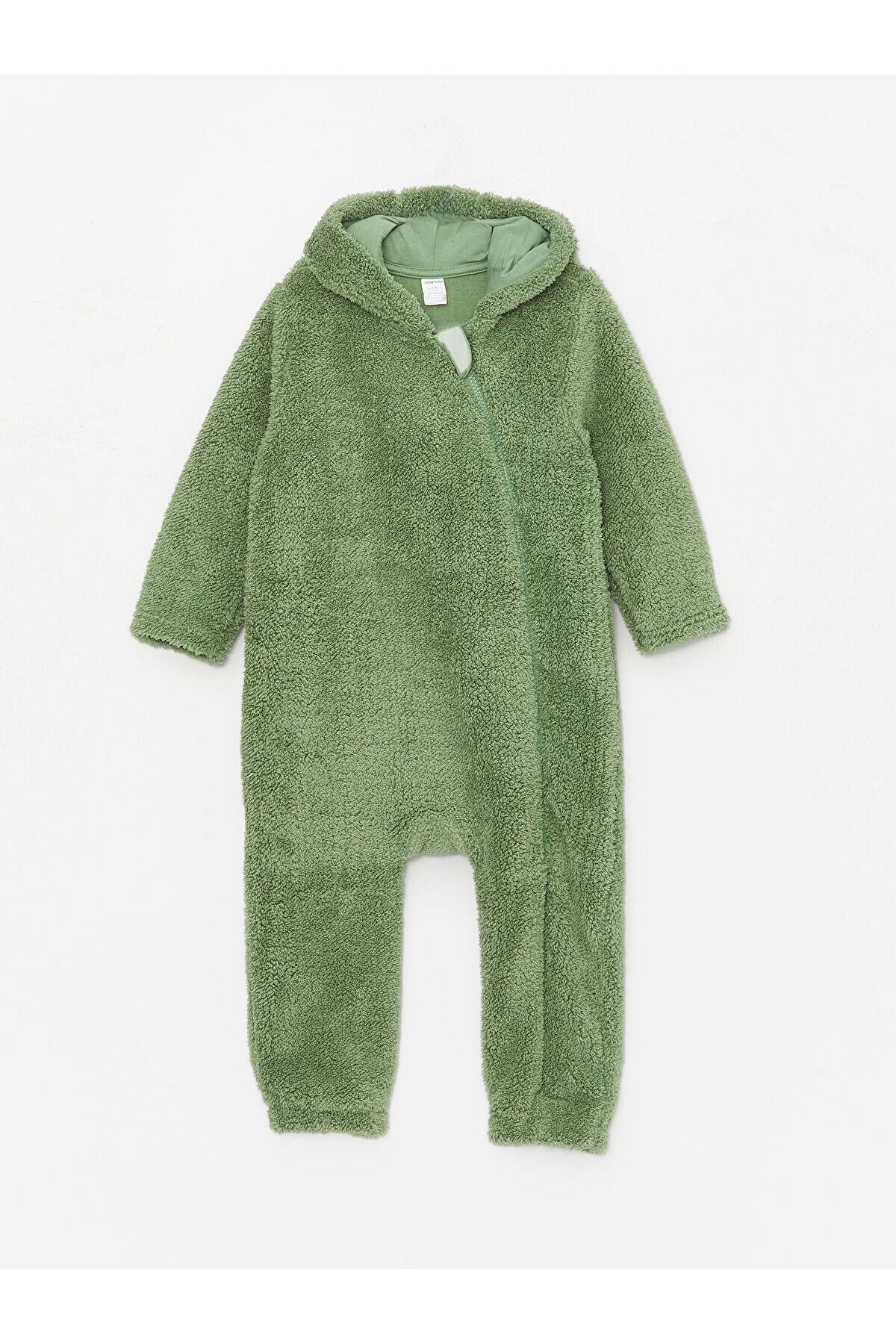 LC Waikiki-Lw - Hooded Baby Boy Plush Jumpsuit (0-12 Months with Booties, 12 Months Without Booties) 1