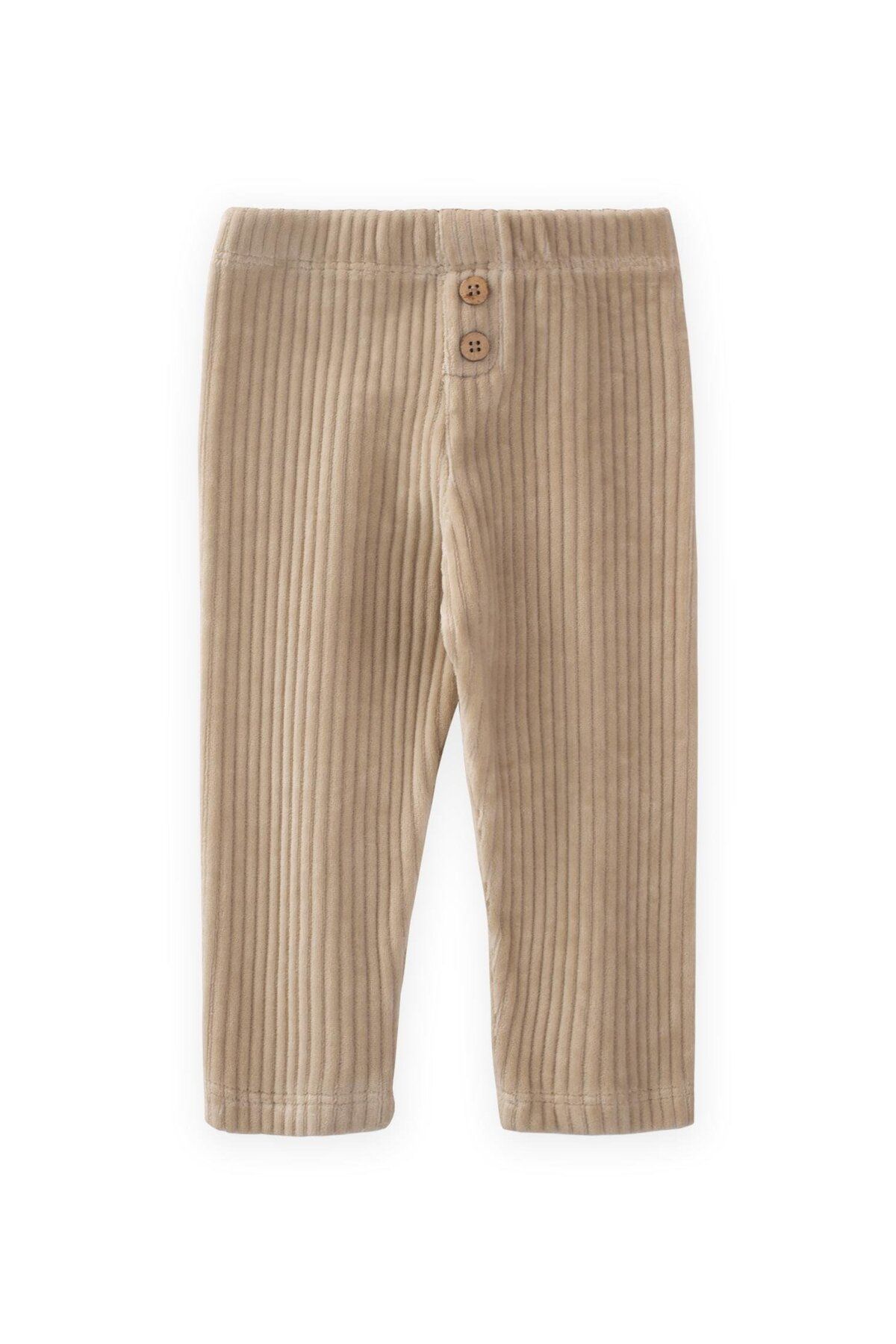 Cigit-Beige Corduroy Leggings - Ages 1-8 1