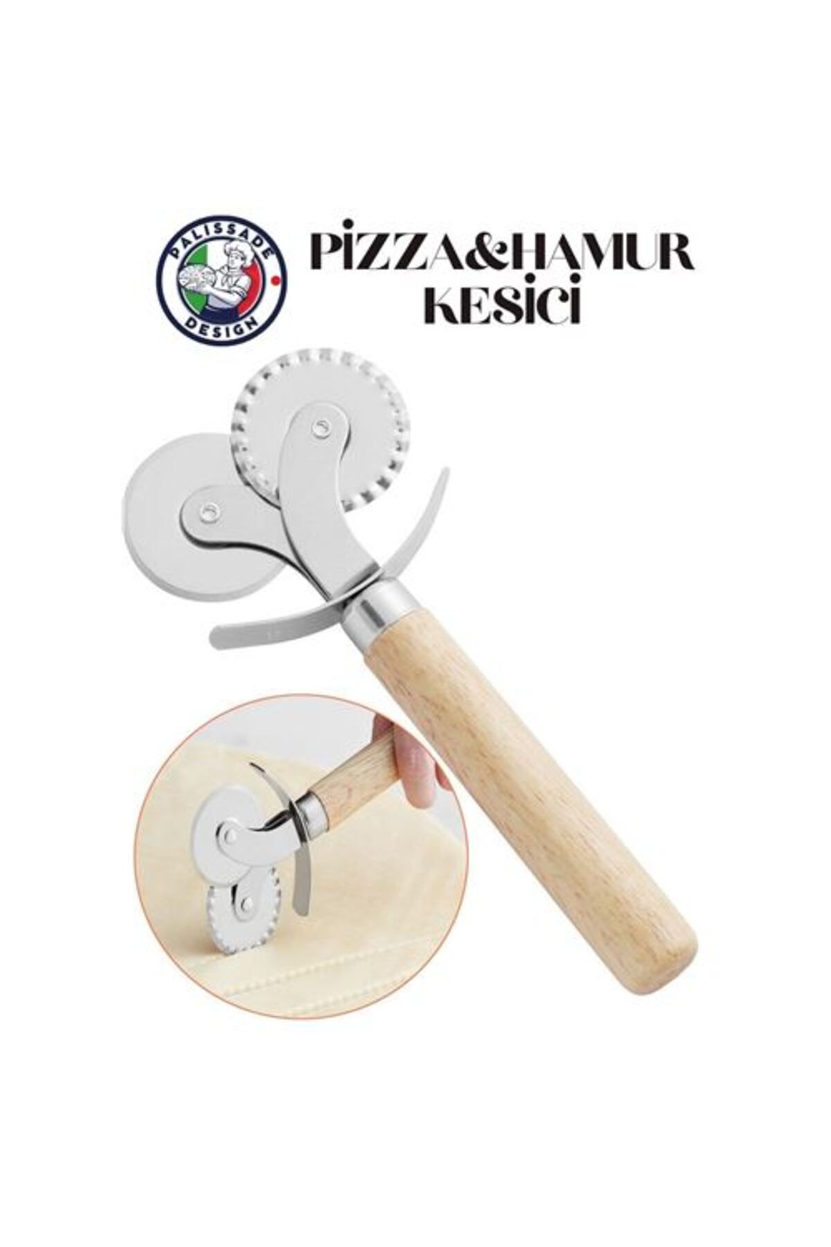 visionstore-Steel Palissade Design Turk Dough and Pizza Cutter 1