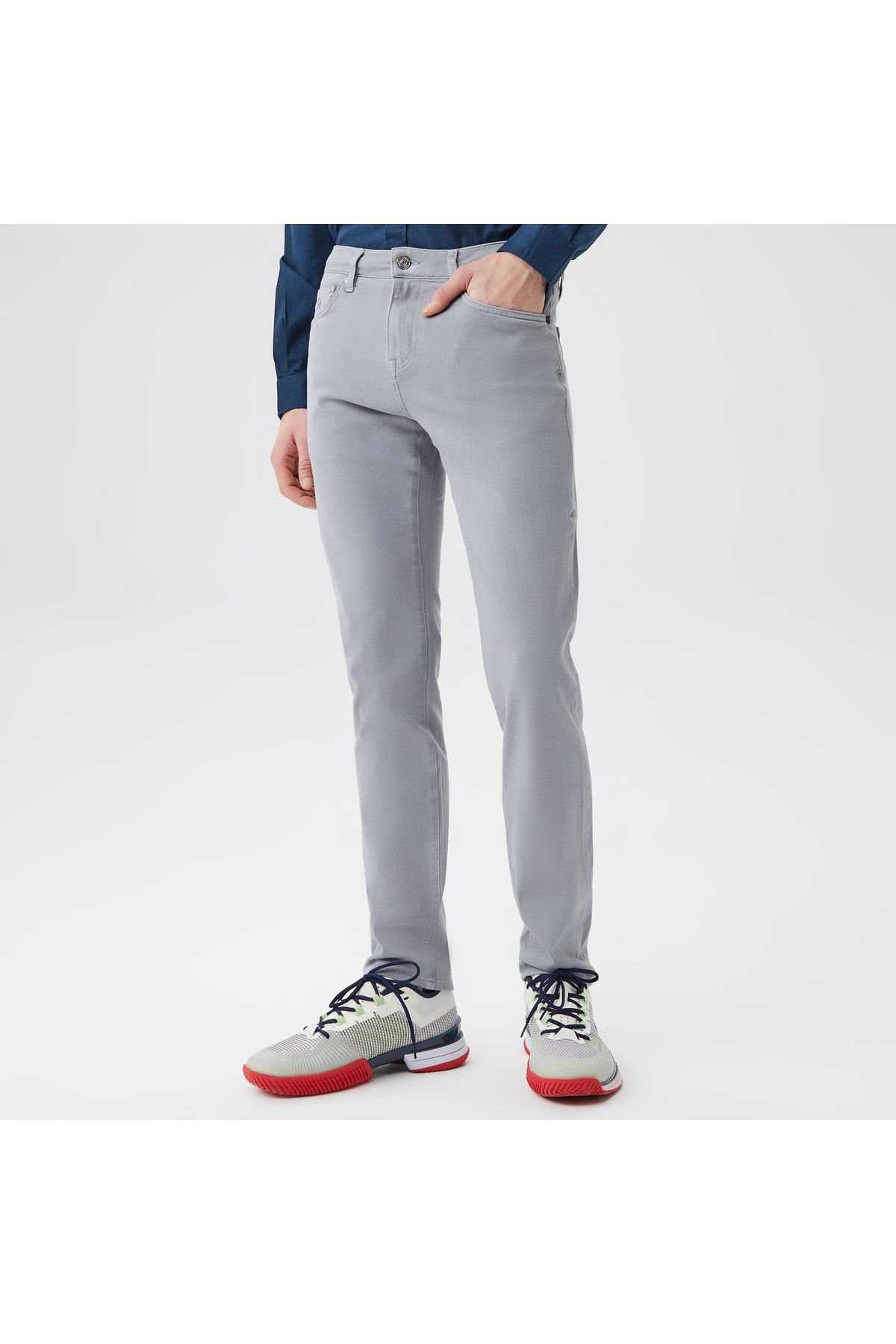 شلوار خاکستری مردانه جین باریک اورجینال Lacoste