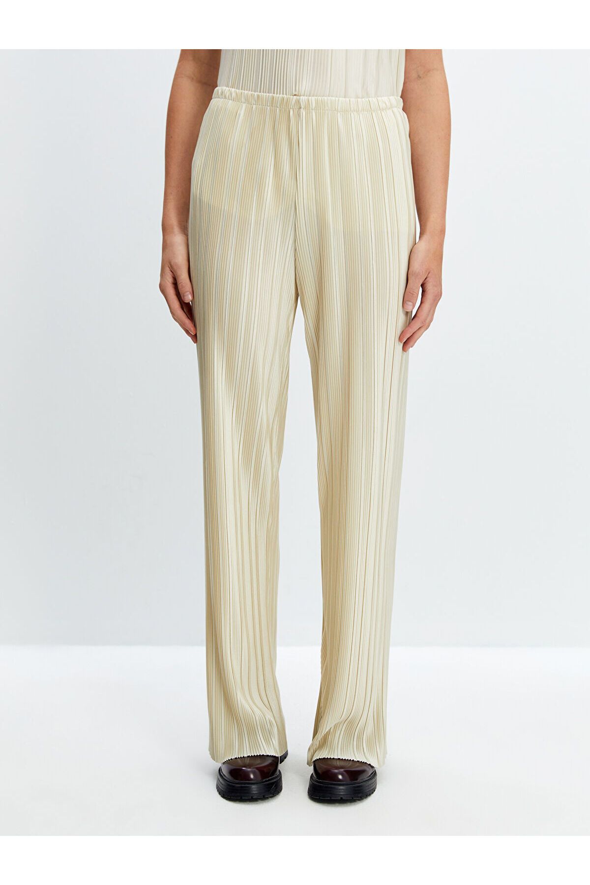 LC Waikiki-LCW Femei - Pantaloni cu textura si talie elastica 2