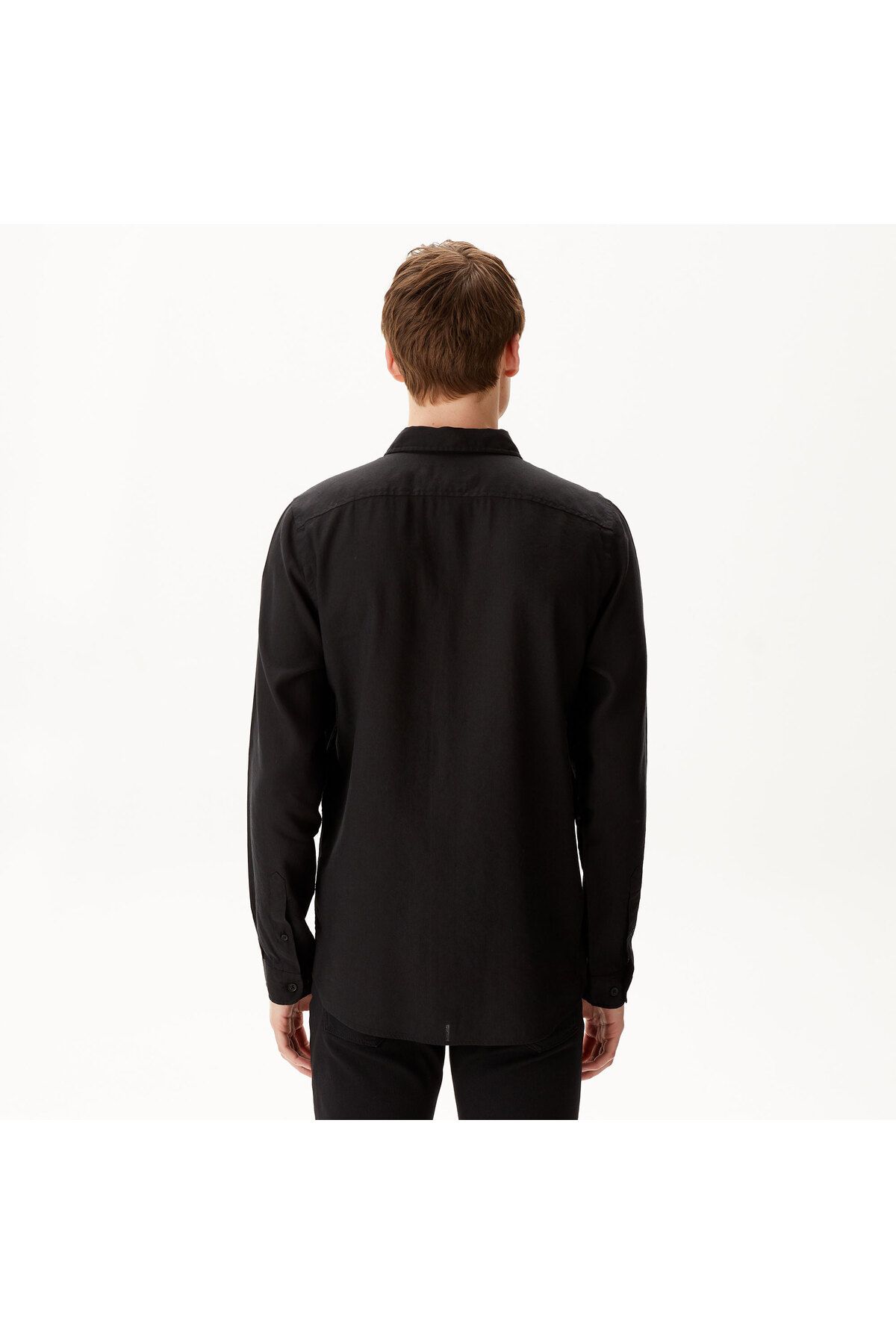 Lacoste پیراهن مشکی باریک مردانه