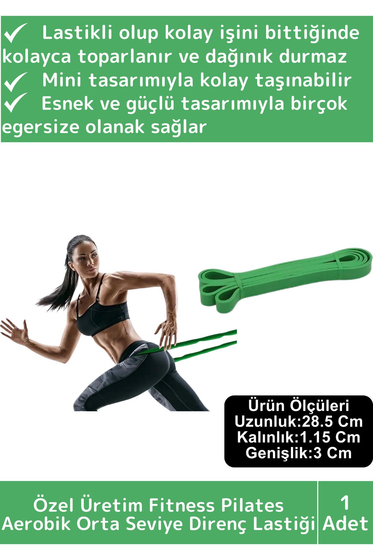 Özel Üretim Dayanıklı Orta Sert Zayıflama Fitness Squat Pilates Jimnastik Spor Aerobik Direnç Bantı