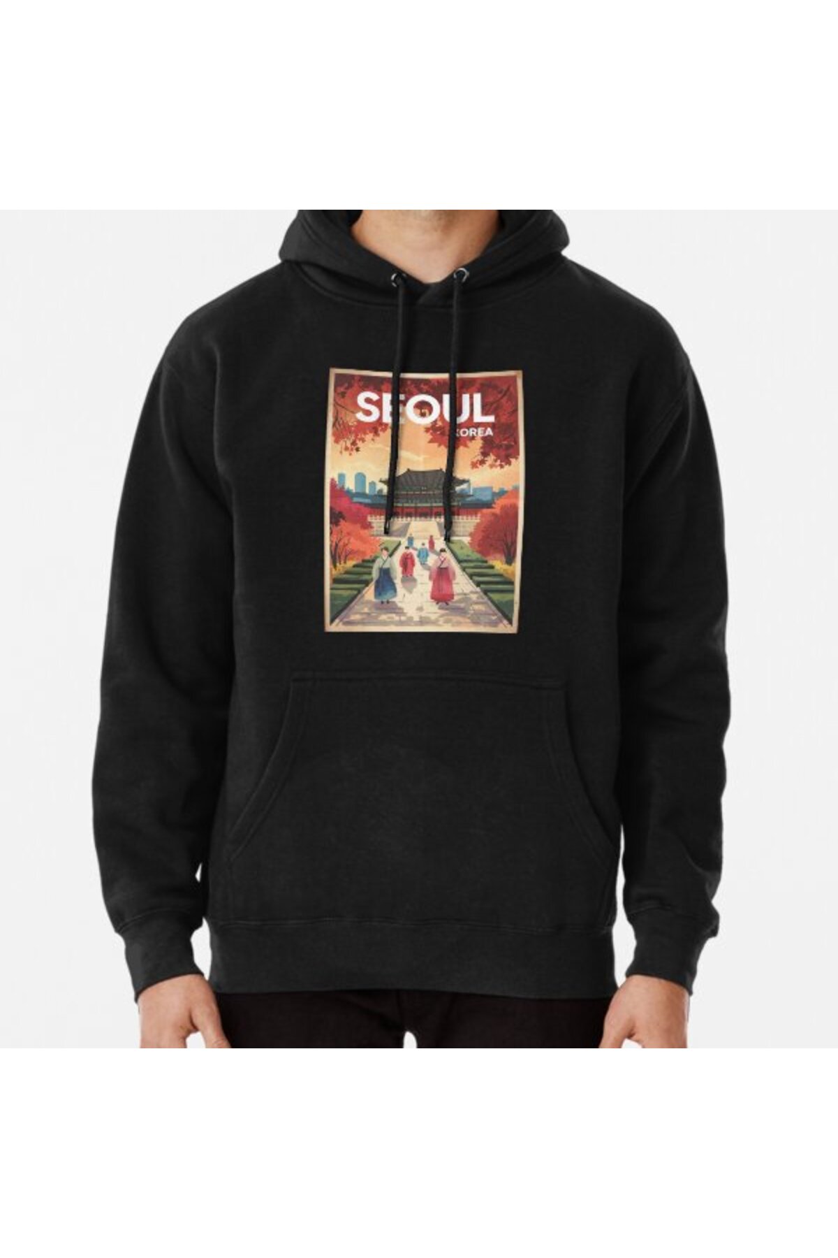 THEWERT Unisex Seoul Vintage Travel Poster Printed Sweatshirt