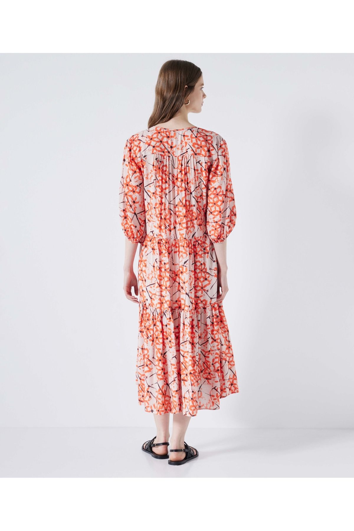 İpekyol-Abstract flower pattern dress 5