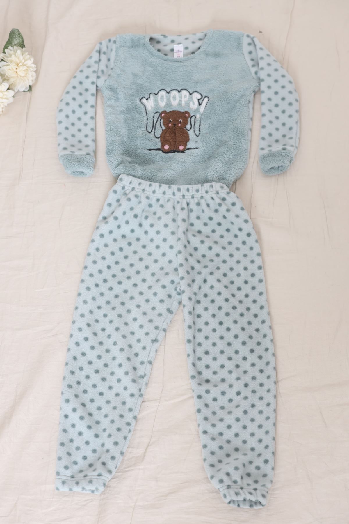 Glamour-Mint Colored Children's Fleece Set - 12382.1049. 3