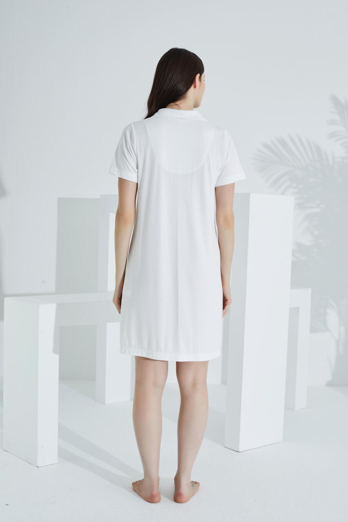 Etoile-Bamboo Buttoned Neck Maternity Nightgown 30151-30154 4