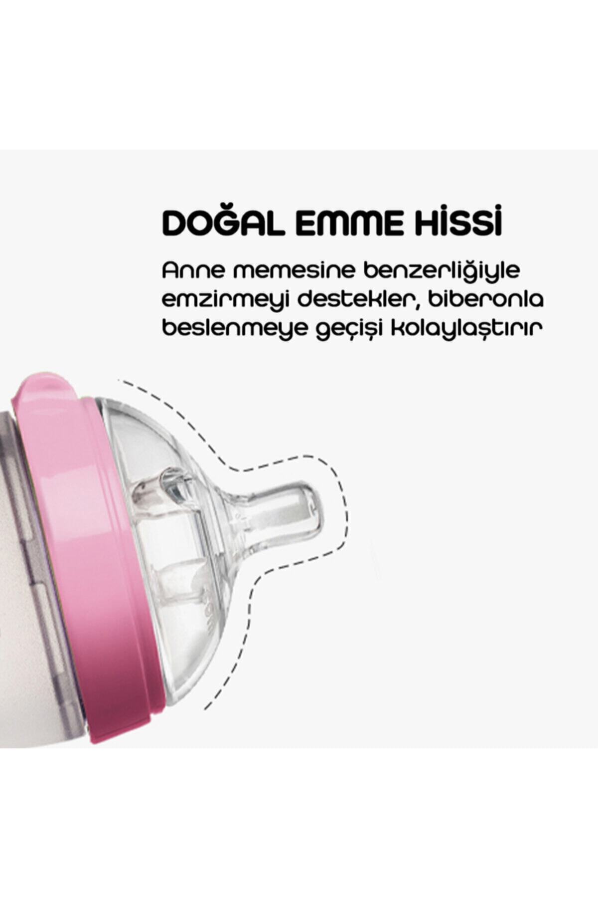 comotomo Antikolik Silikon Biberon 250ml Pembe Orta Akışlı 3-6 Ay fotoğrafı 3 (önizleme)