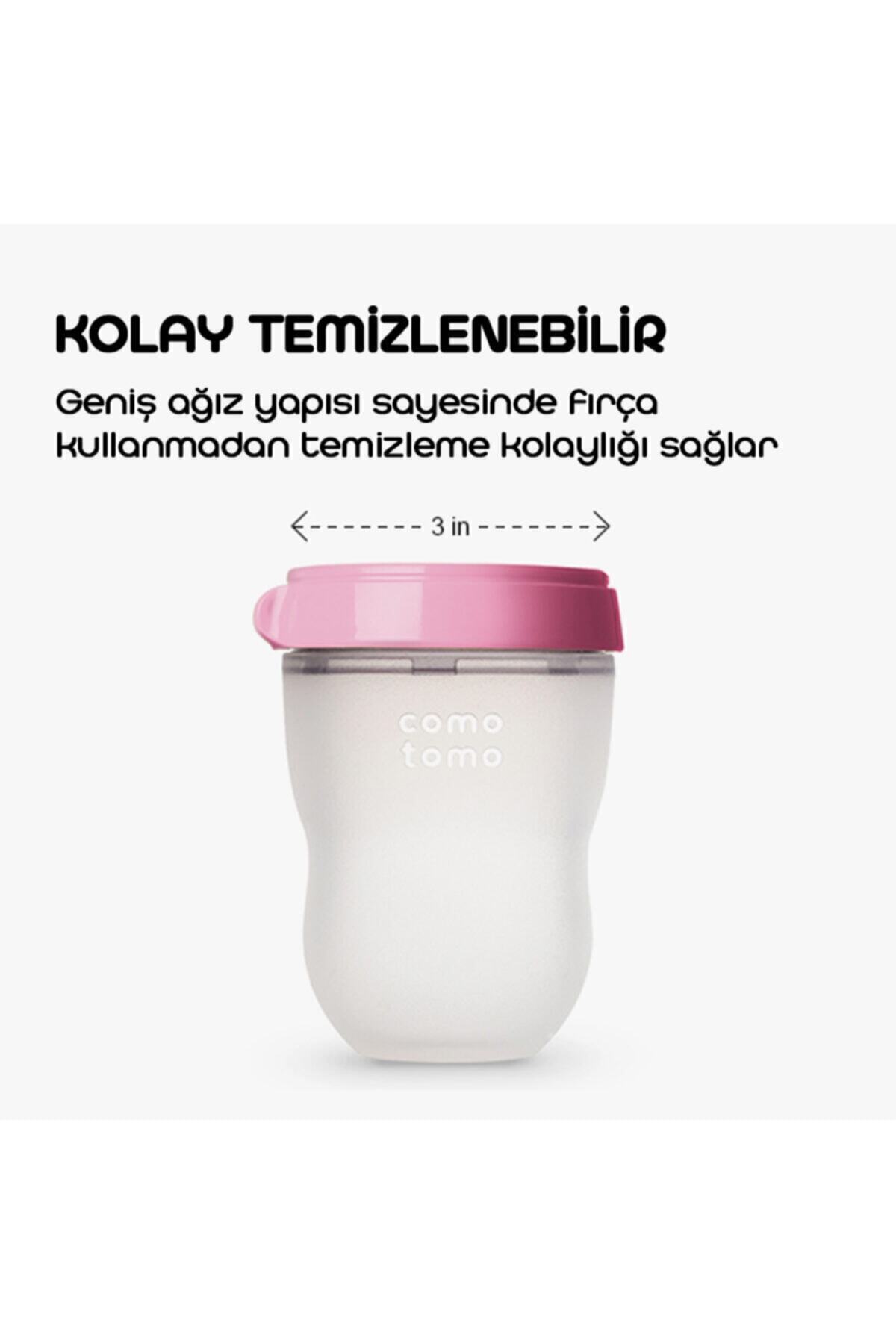 comotomo Antikolik Silikon Biberon 250ml Pembe Orta Akışlı 3-6 Ay fotoğrafı 5 (önizleme)
