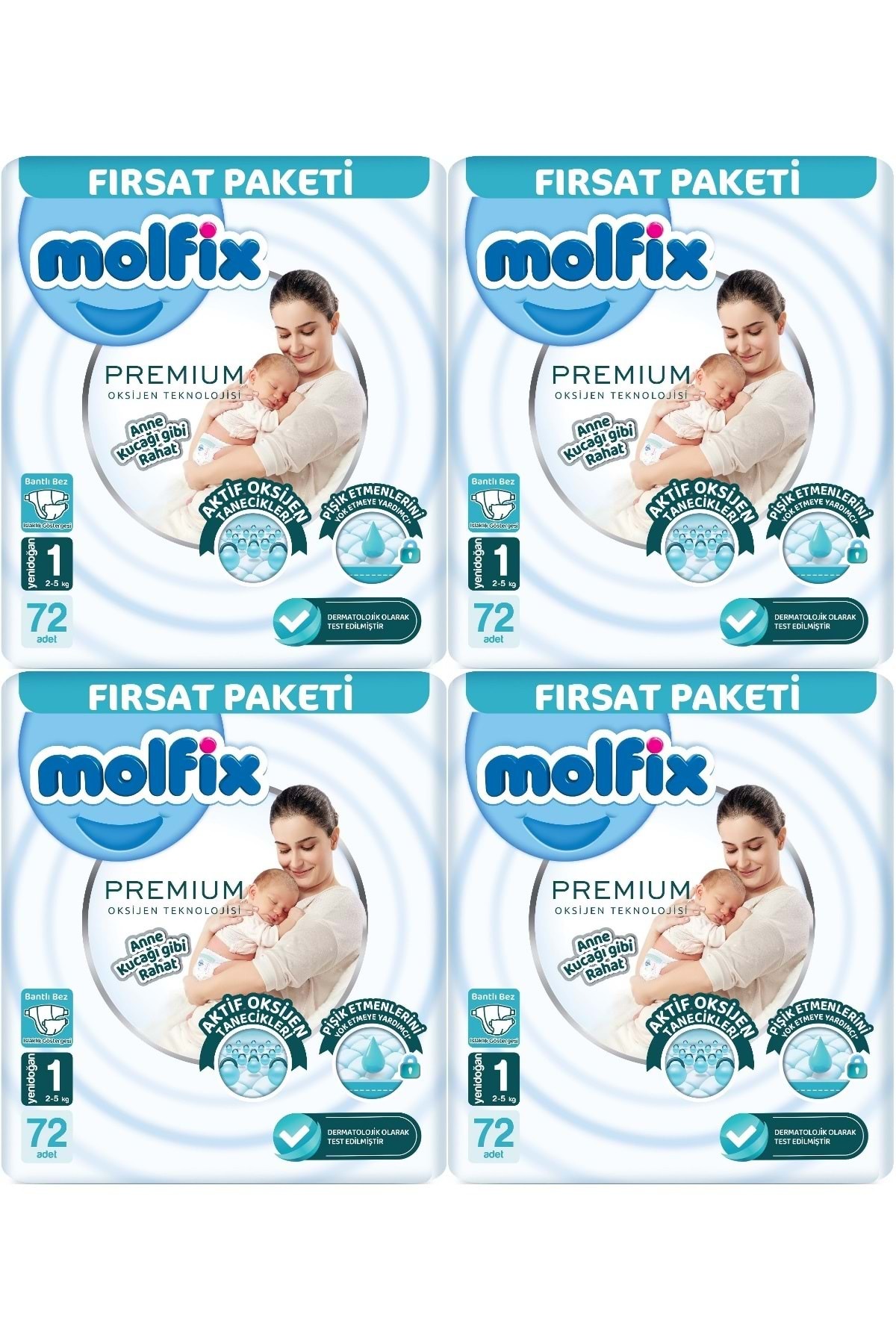Molfix Premium Bebek Bezi Beden:1 (2-5KG) Yeni Doğan 288 Adet